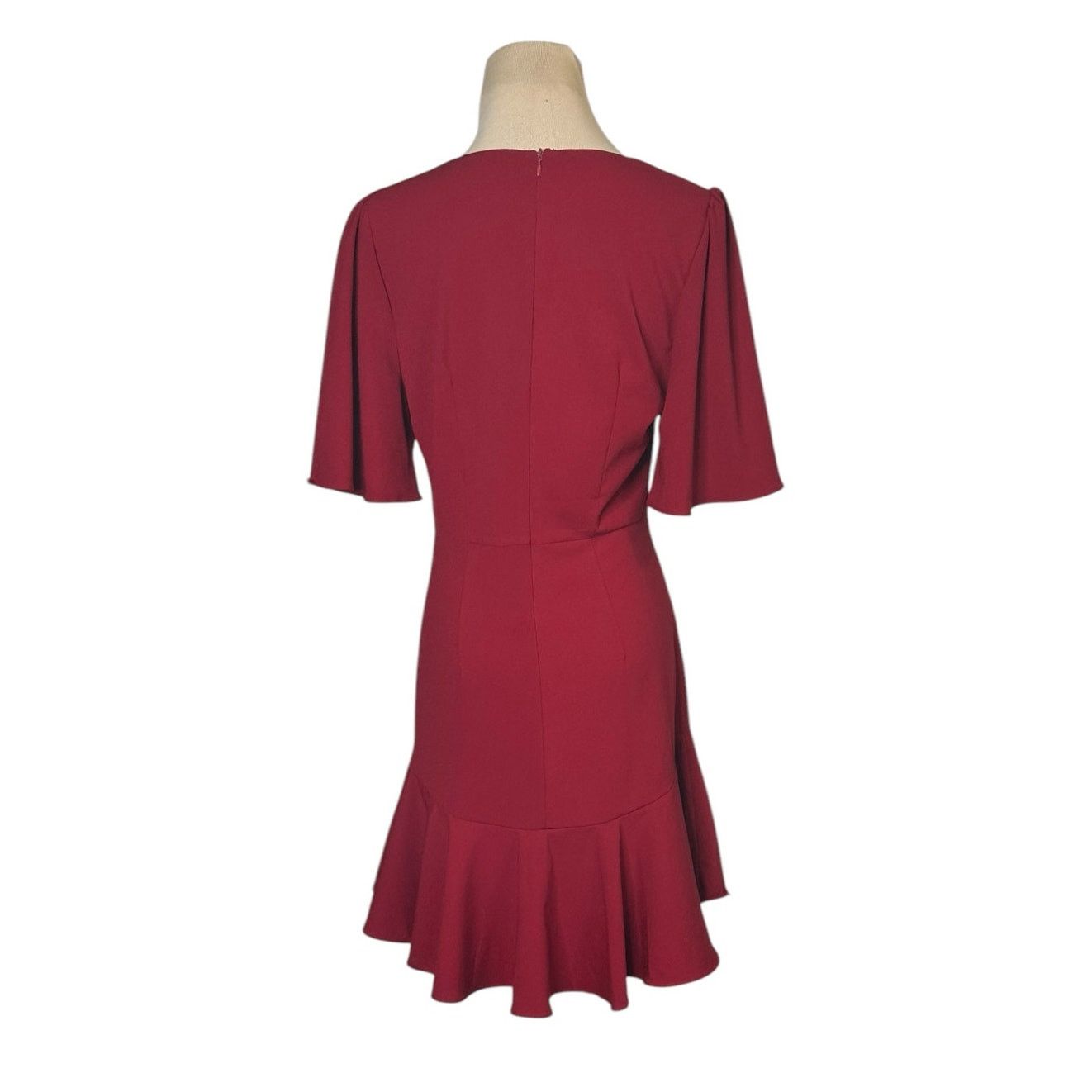 Forever 21 Forever 21 burgundy flouncy hem sheath mini dress size Small Size S / US 4 / IT 40 - 2 Thumbnail