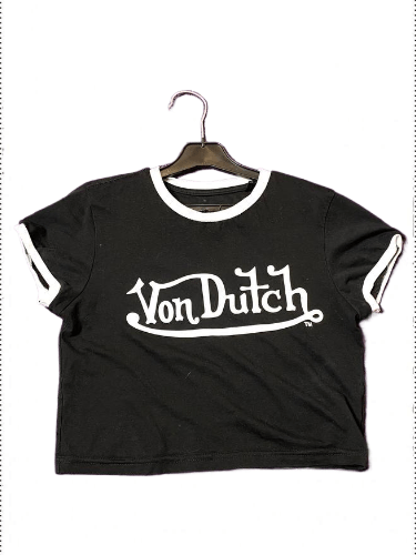 Fashion Von Dutch Big Y2K Logo Crop Top