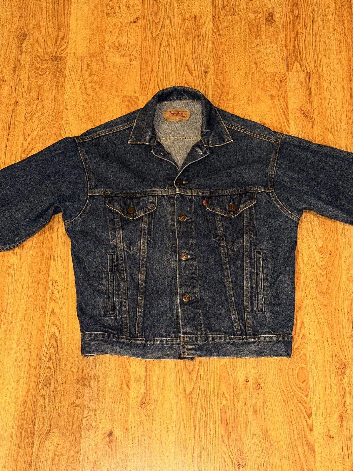 Levi's Vintage Clothing Vtg 90s Levi's Dark Wash Denim Trucker Jacket 70507 0218 Size US S / EU 44-46 / 1 - 10 Thumbnail
