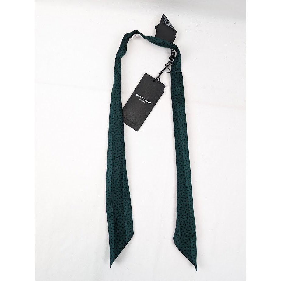 Saint Laurent Paris o1rshd1 Size: OS / Grand Ascot Pekin Seta Scarf Green/Black Size ONE SIZE - 1 Thumbnail