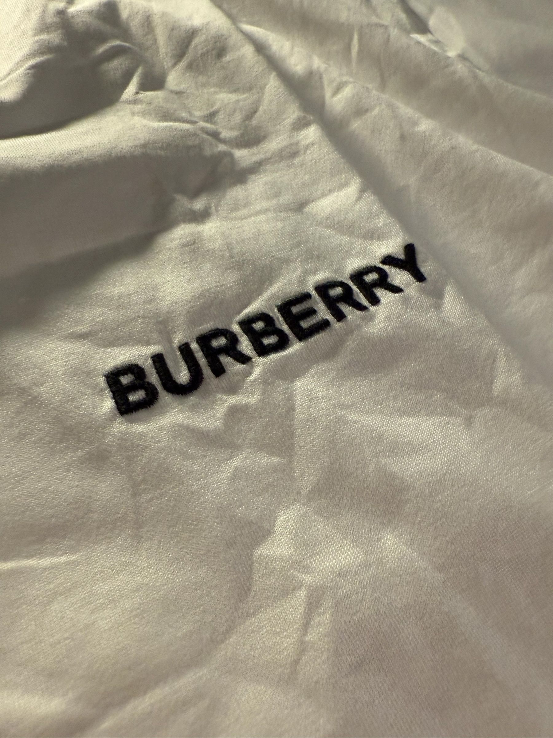 Burberry Burberry Check Trim Cotton T-shirt with Embroidered Logo Size US XL / EU 56 / 4 - 4 Thumbnail
