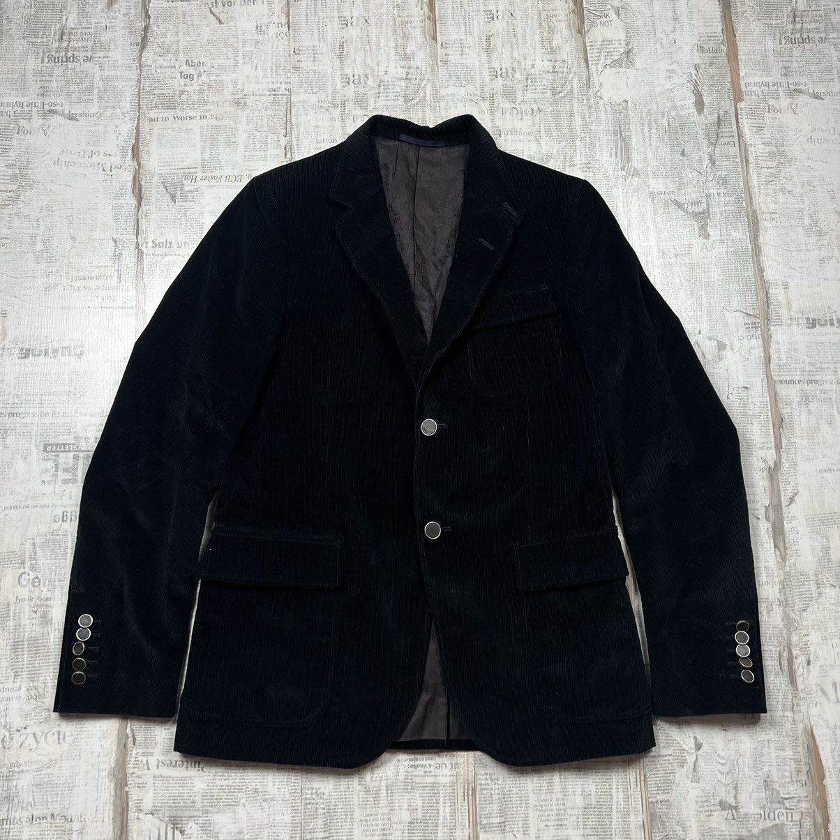 image of Gucci Corduroy Blazer in Black, Men's (Size 48R)