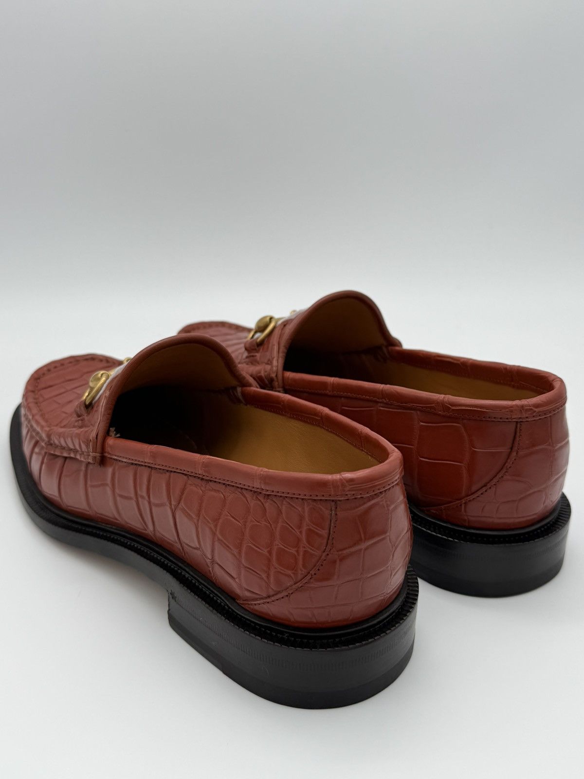 Gucci Gucci Men’s Crocodile Horsebit Loafers Amber Size 8 US NWT Size US 8 / EU 41 - 3 Thumbnail