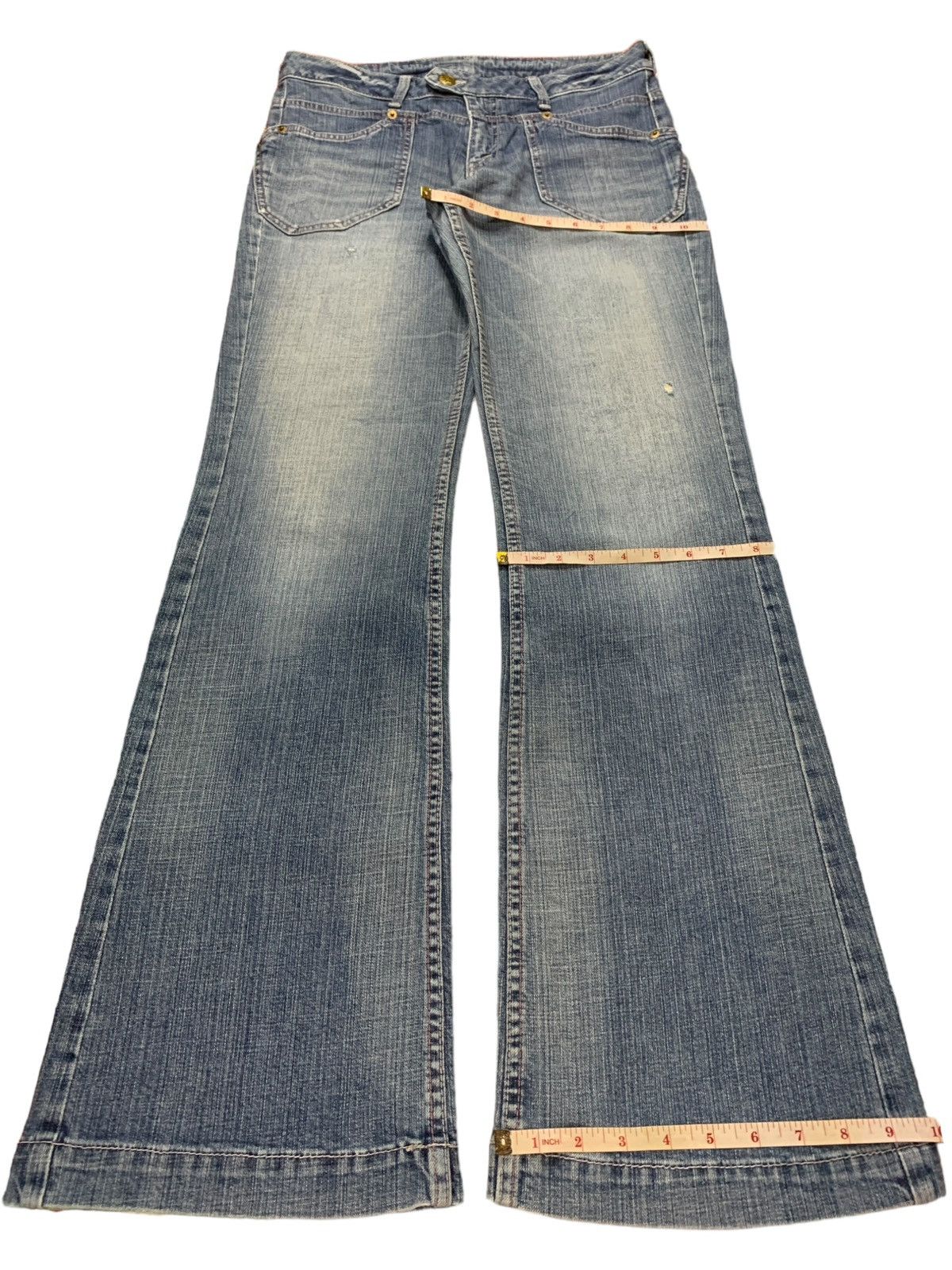 Japanese Brand Vintage Japanese Brand Faded Wash Flare Style Jeans Size 31" - 13 Thumbnail
