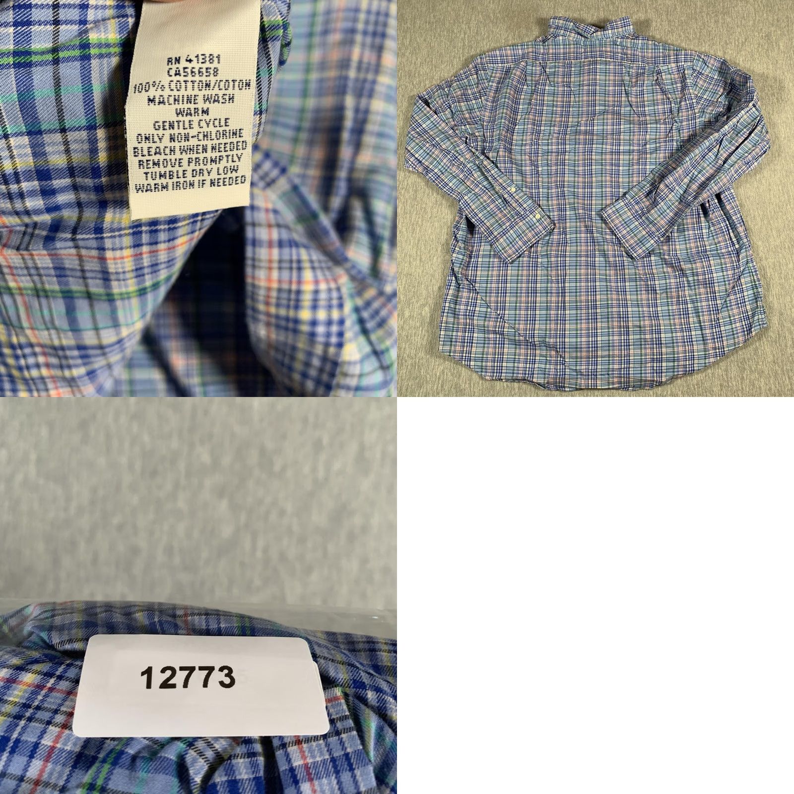 Polo Ralph Lauren Polo Ralph Lauren Shirt Mens 2XL Blue Green Plaid Button-Down Cotton Casual Long Sleeve Button-Up with Pockets Size US XXL / EU 58 / 5 - 8 Thumbnail