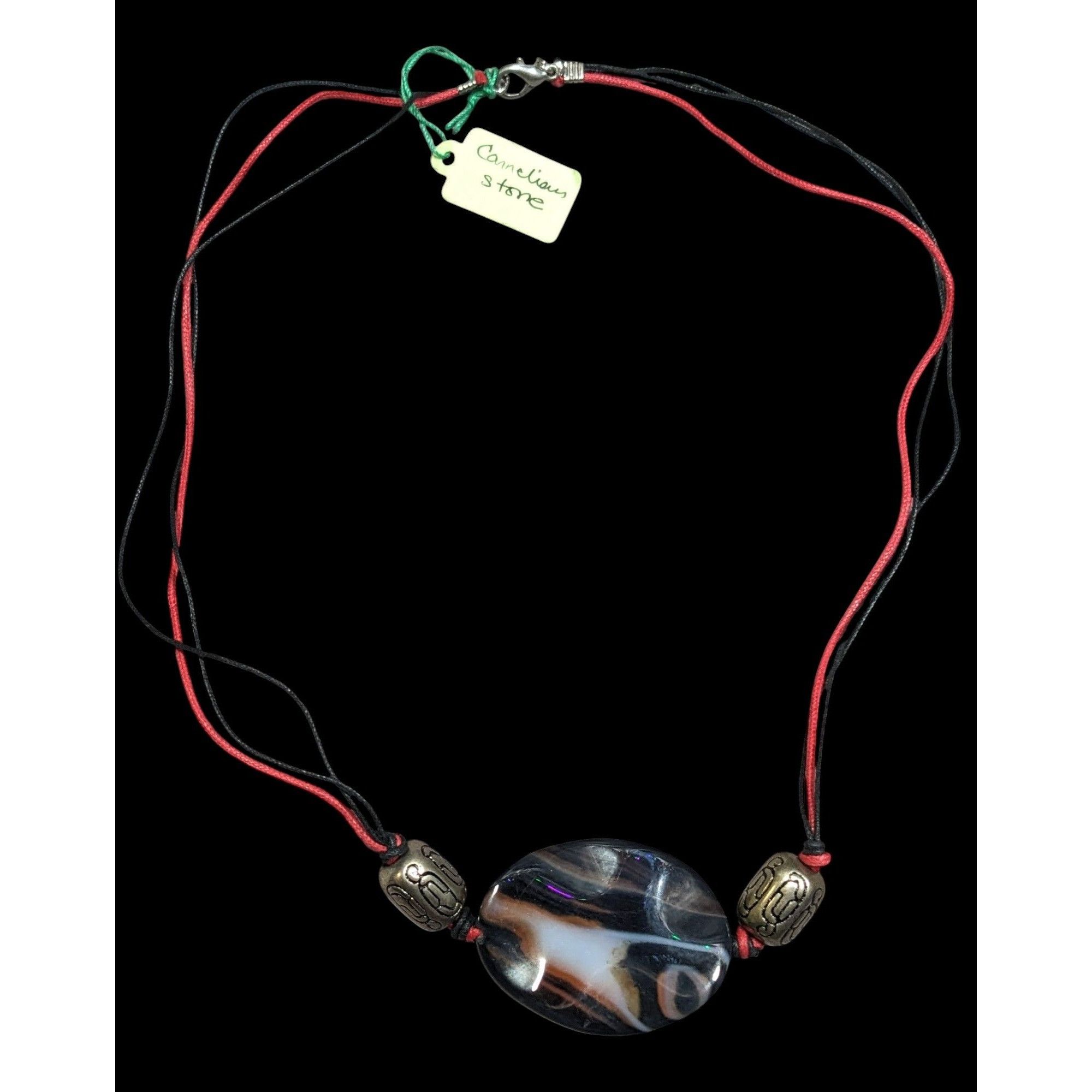 Other Handmade Connection Stone Red And Black Pendant Necklace Size ONE SIZE - 1 Thumbnail