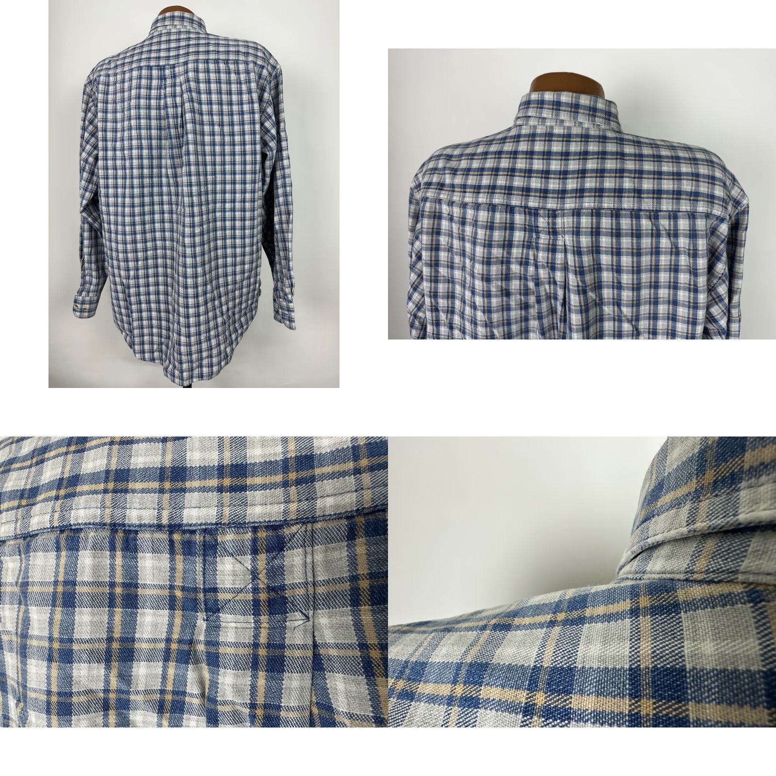 Vintage VINTAGE Trader Bay Oxford Shirt Men Large Gray Blue Plaid Button-Up Heavy Cotton Casual Size US L / EU 52-54 / 3 - 8 Thumbnail