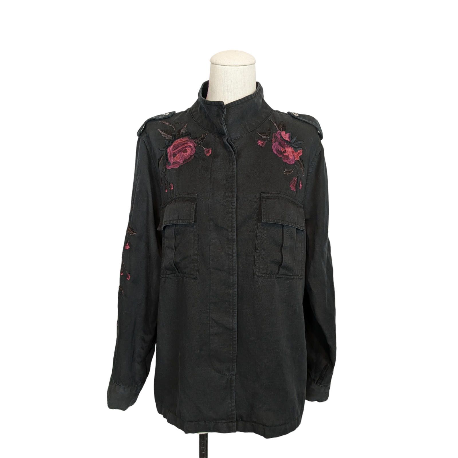 Rails Rails Elliot Floral Embroidered Shirt Jacket Black Small Size S / US 4 / IT 40 - 1 Thumbnail
