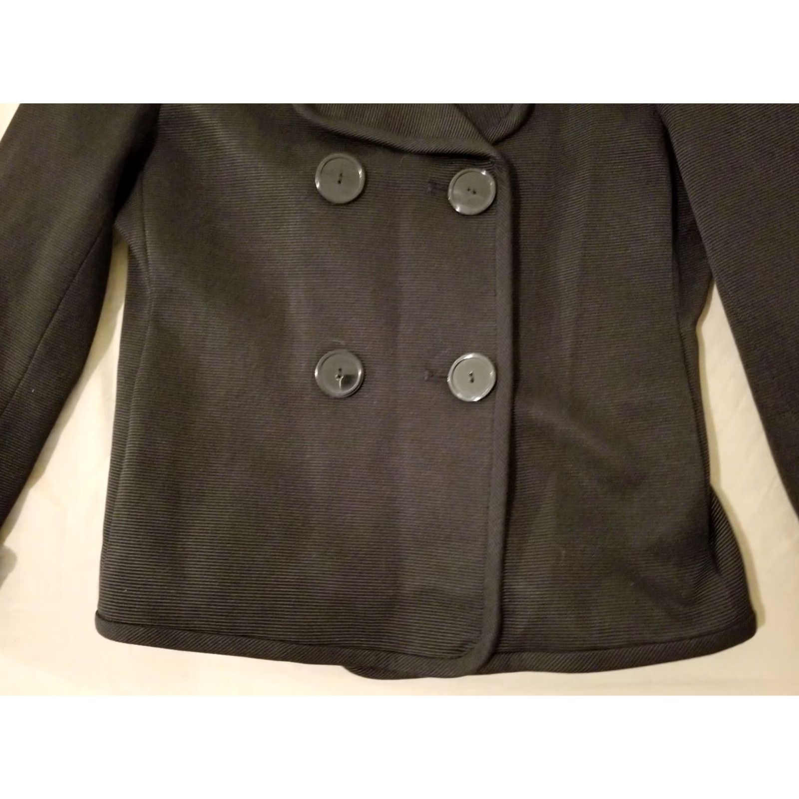 Talbots Womens Talbots Jacket Coat 2P Petite Black Cotton Jacket Mens? Size XS / US 0-2 / IT 36-38 - 4 Thumbnail