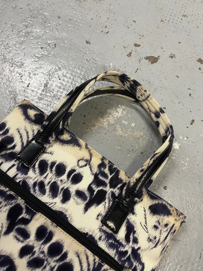 Guidi Gucci Blurred Flowers Cream & Navy Handle Bag Size ONE SIZE - 4 Thumbnail