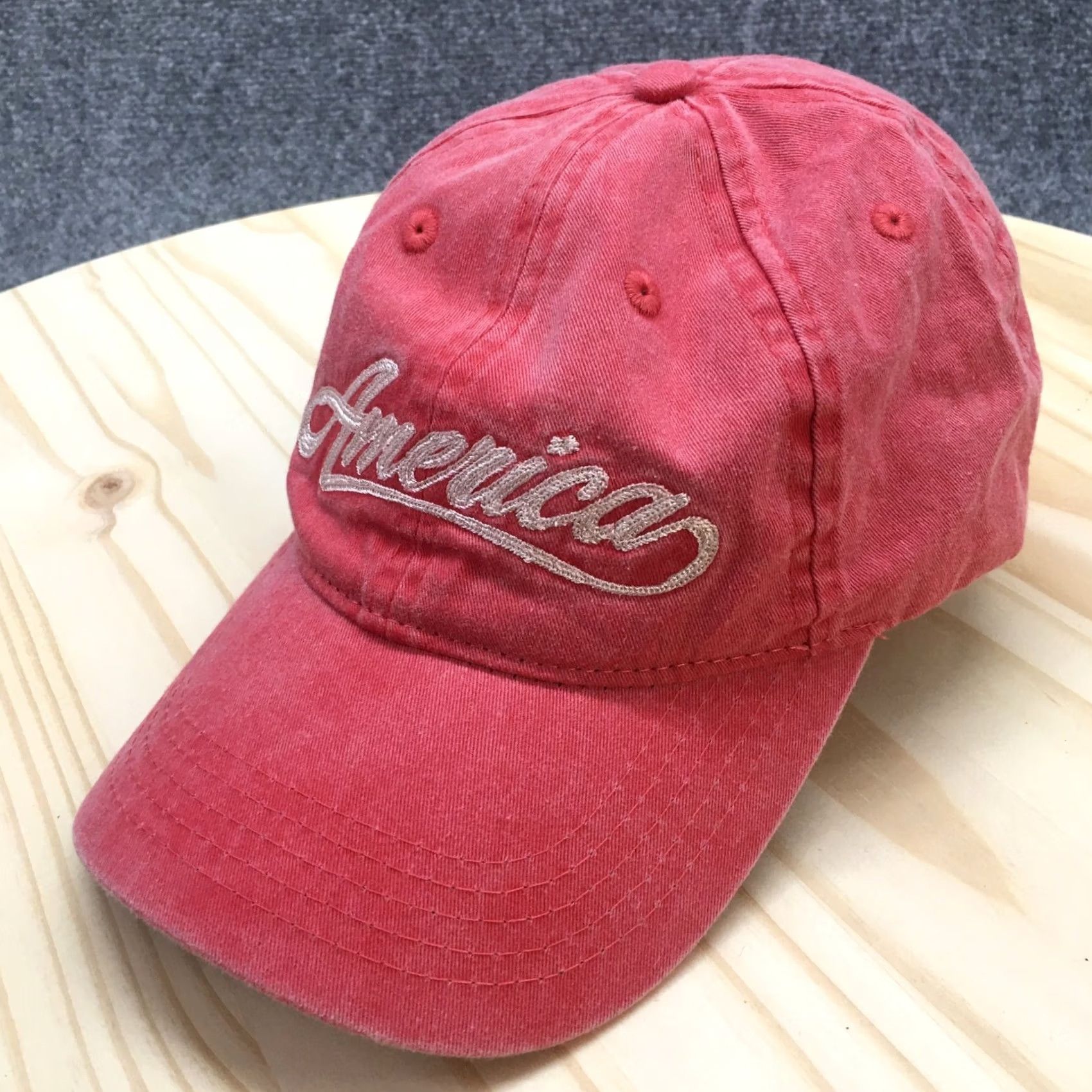 Logo 7 America 76 Baseball Cap Hat Mens Red OS Adjustable Curved Brim Embroidered Logo Size ONE SIZE - 2 Thumbnail