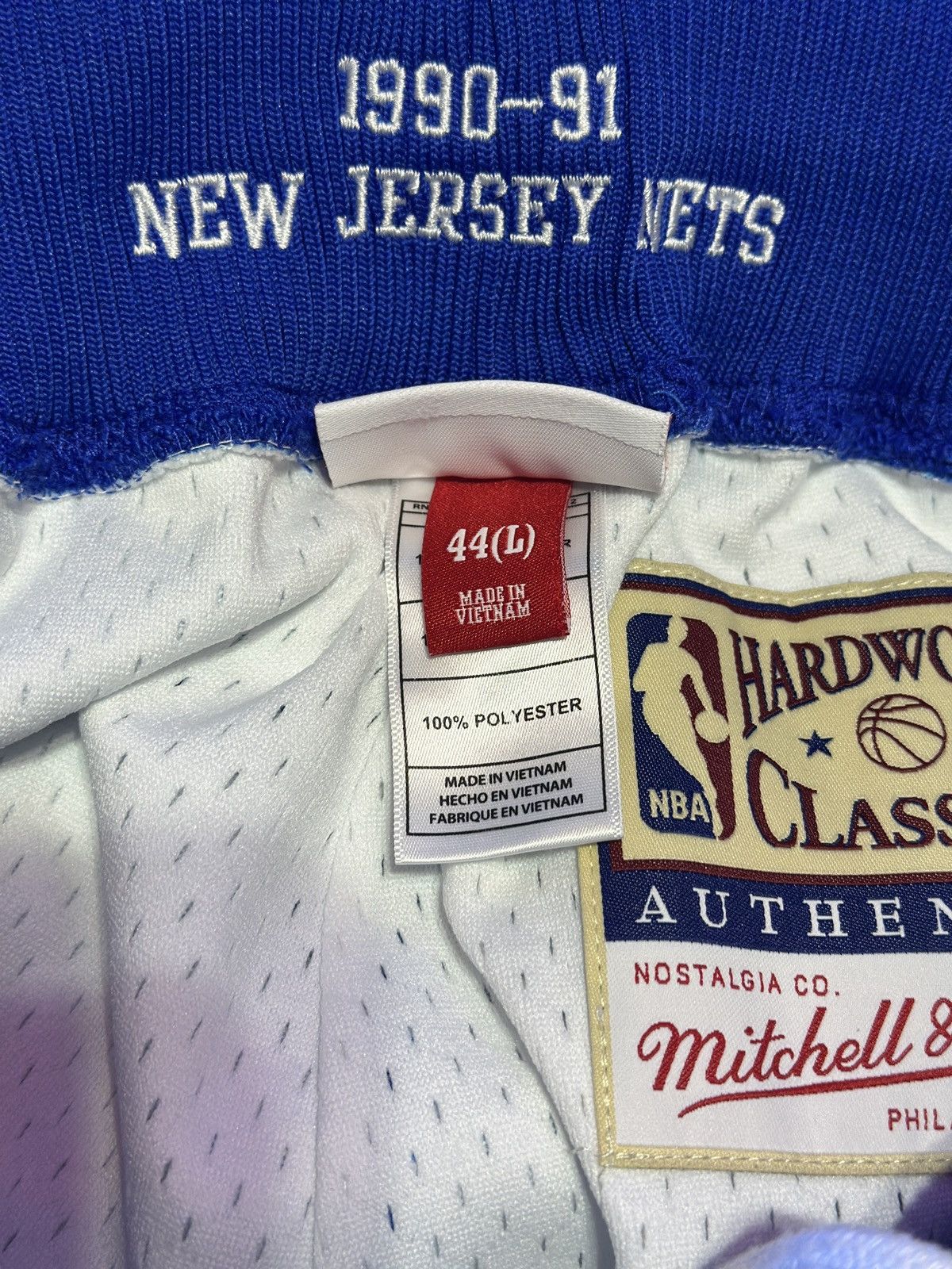 Mitchell & Ness 90-91 Mitchell & Ness New Jersey Nets Authentic Shorts Large Size US 35 - 8 Thumbnail