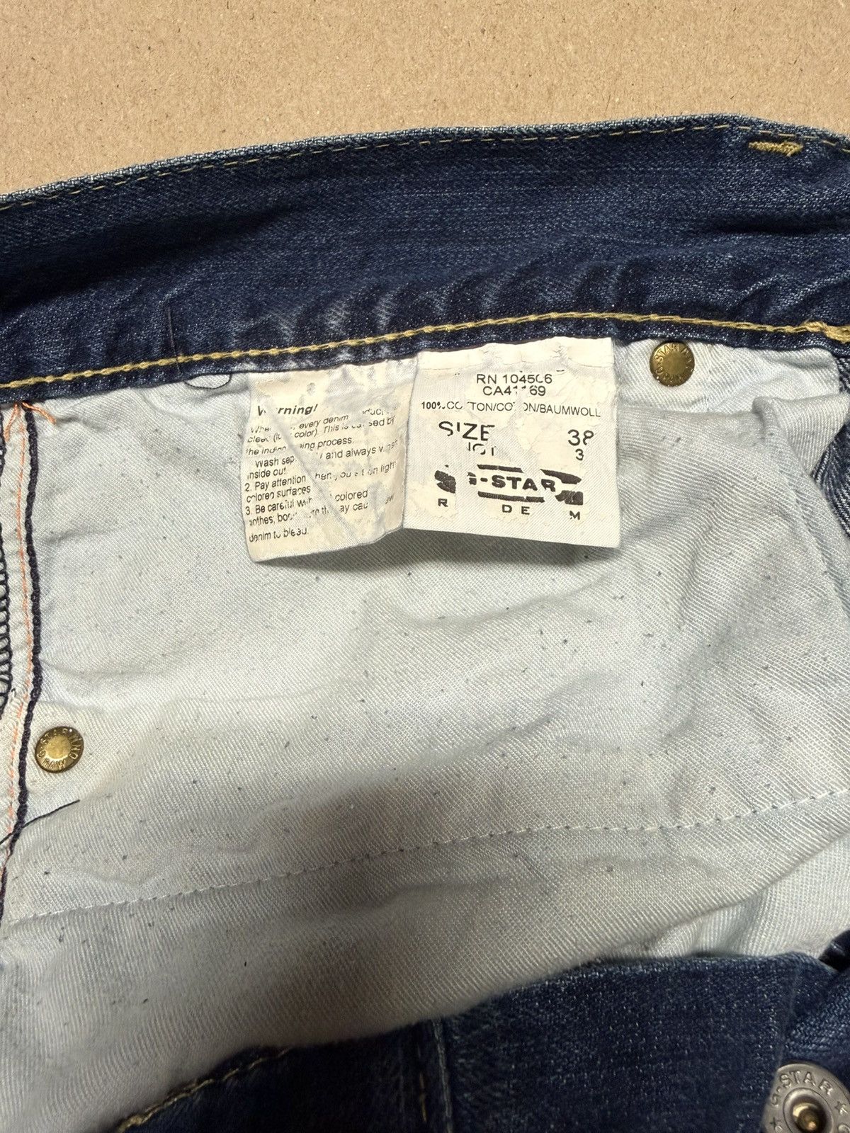 G-Star G Star Raw Denim Jeans Men’s 38 x 34 Rare! Size US 38 / EU 54 - 6 Thumbnail