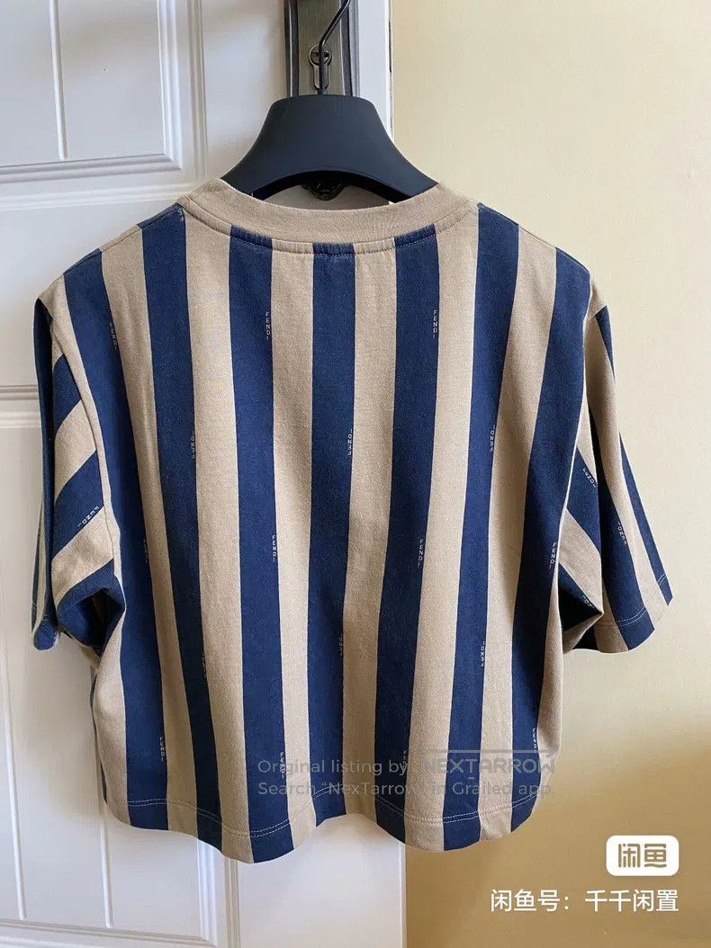 Fendi Fendi Contrasting Striped Letter Logo Short Sleeve T-Shirt Size M / US 6-8 / IT 42-44 - 3 Thumbnail