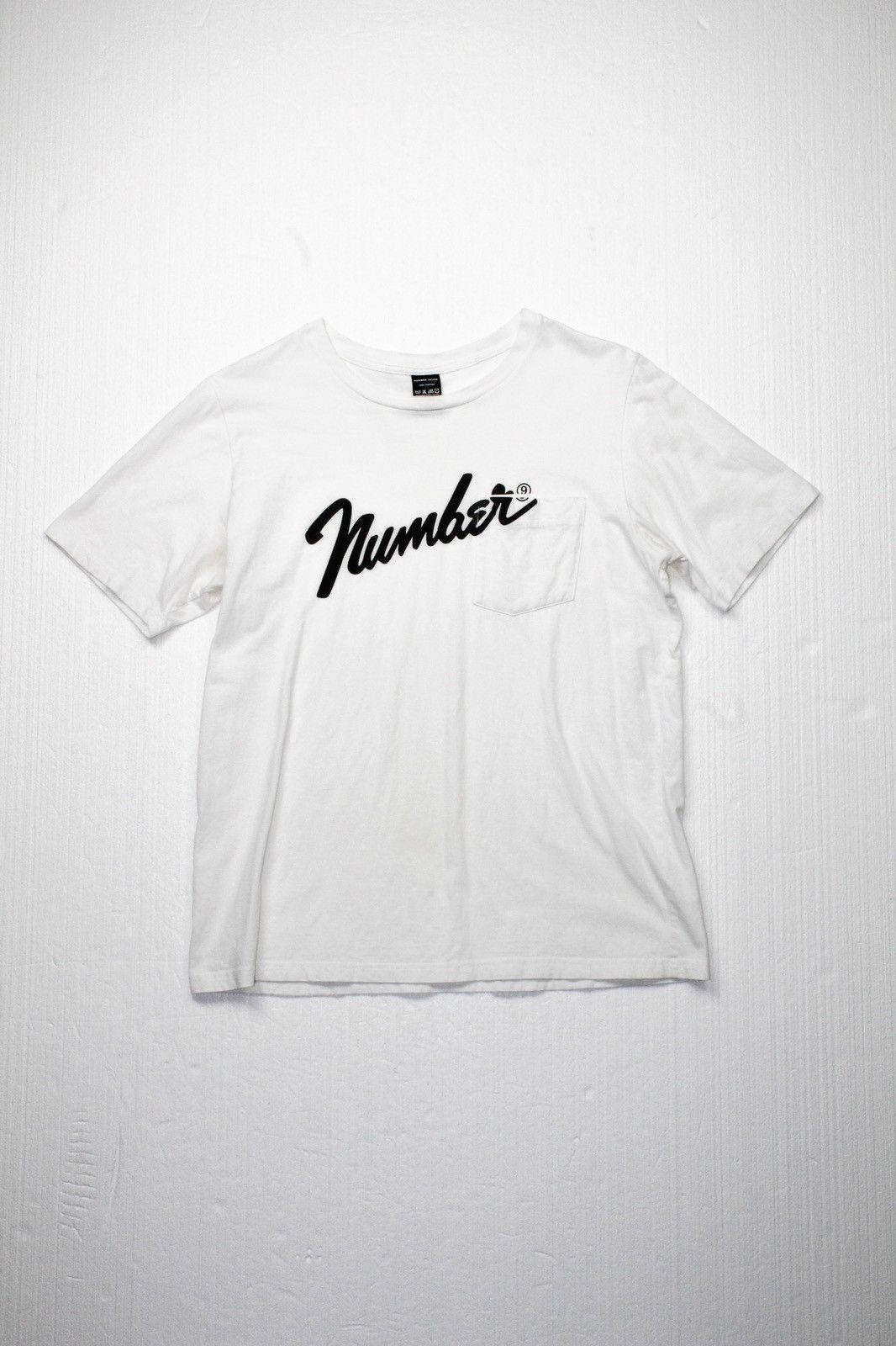 image of Number N Ine Fender Logo Pocket Tee in White, Men's (Size XL)