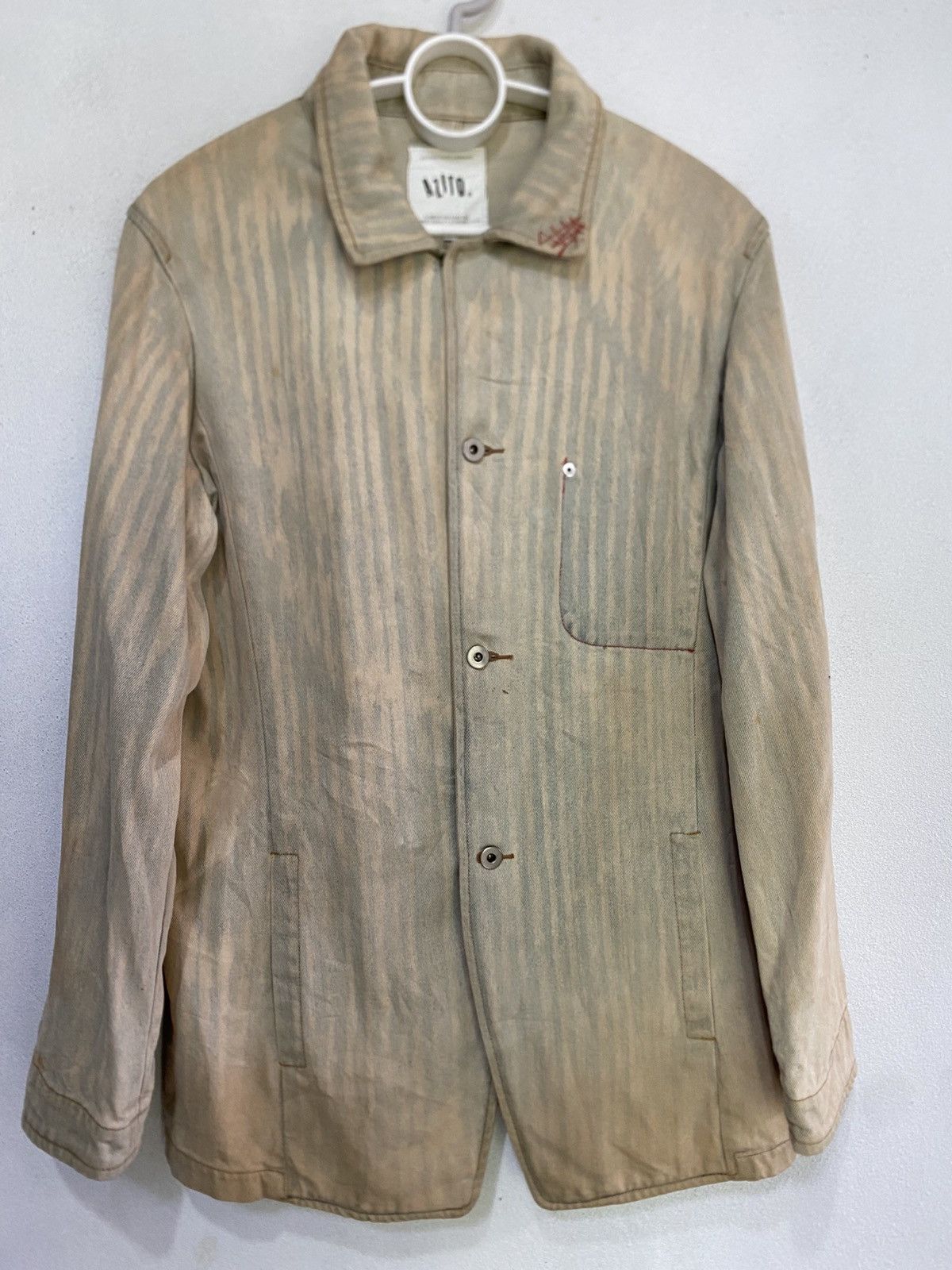 Azito Distress Denim Jacket Button Up