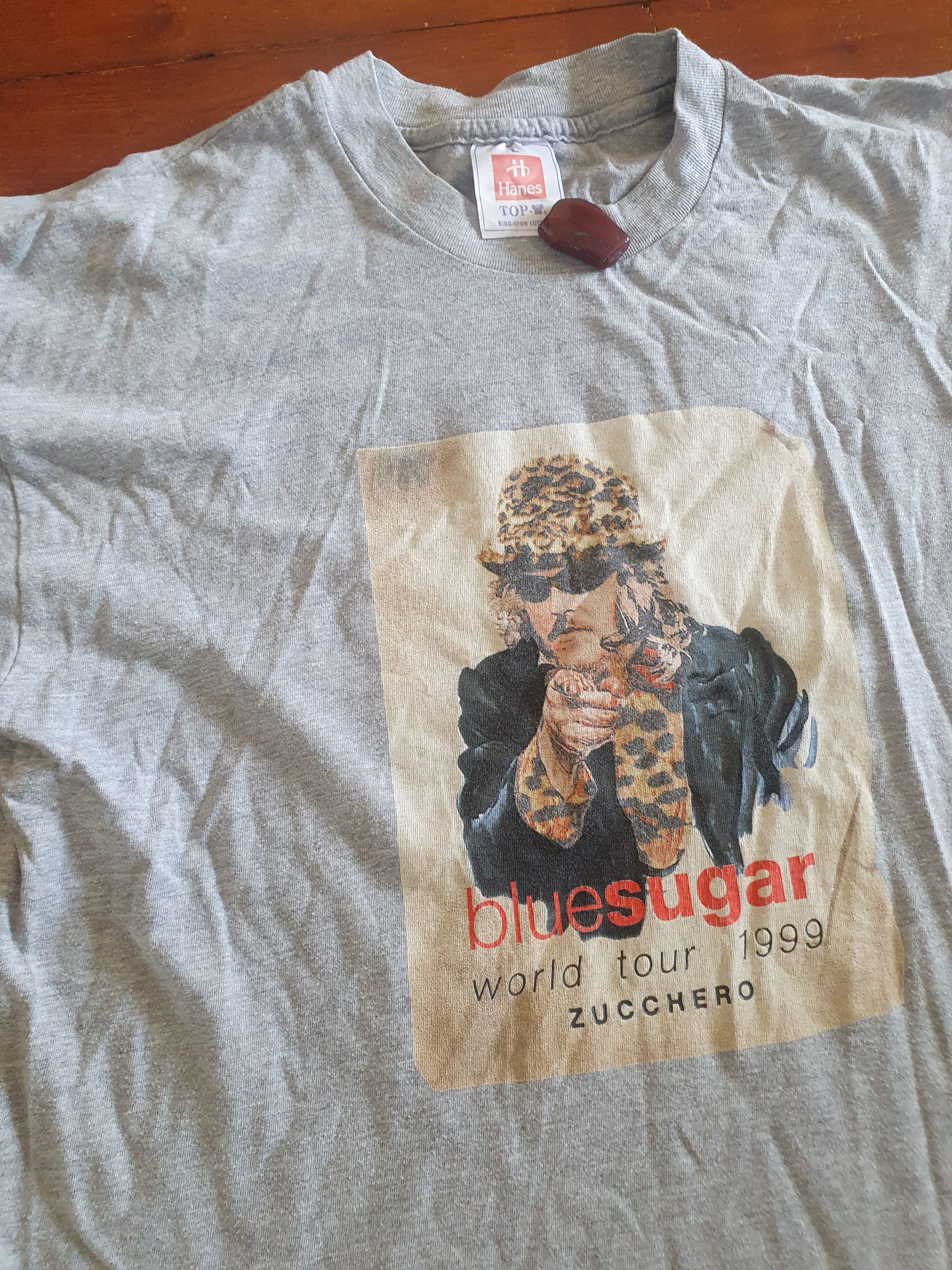 Band Tees × Hanes × Vintage Zucchero Blue Sugar Fornaciari World Tour Vtg 1999 tee sz L Size US L / EU 52-54 / 3 - 6 Thumbnail