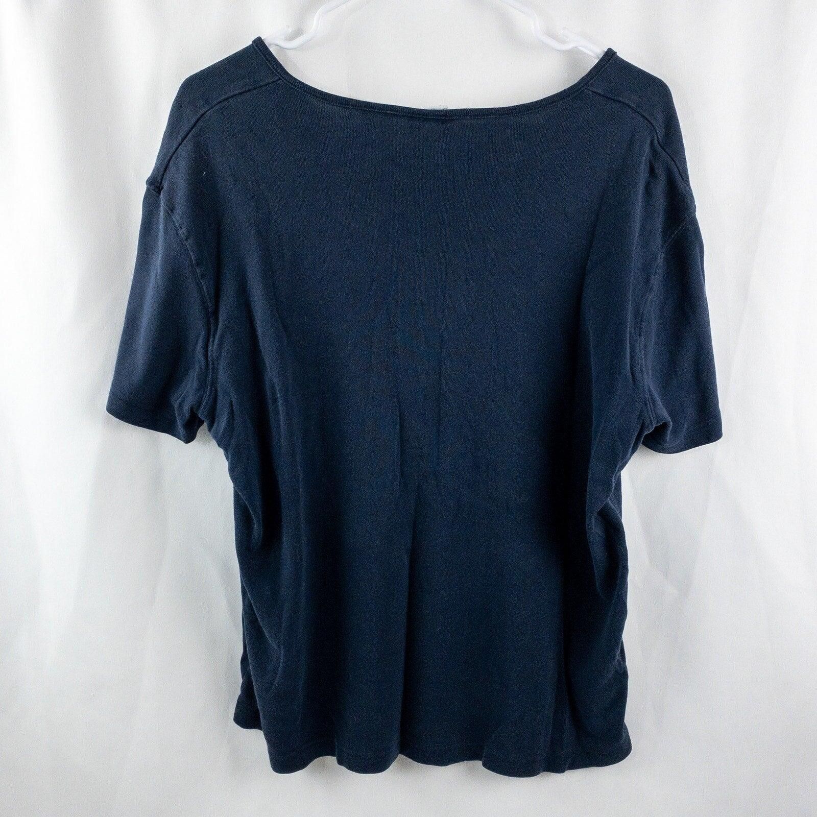 Other Bobbie Brooks Vintage Navy Blue Button Tee Womens XLarge Size XL / US 12-14 / IT 48-50 - 8 Thumbnail