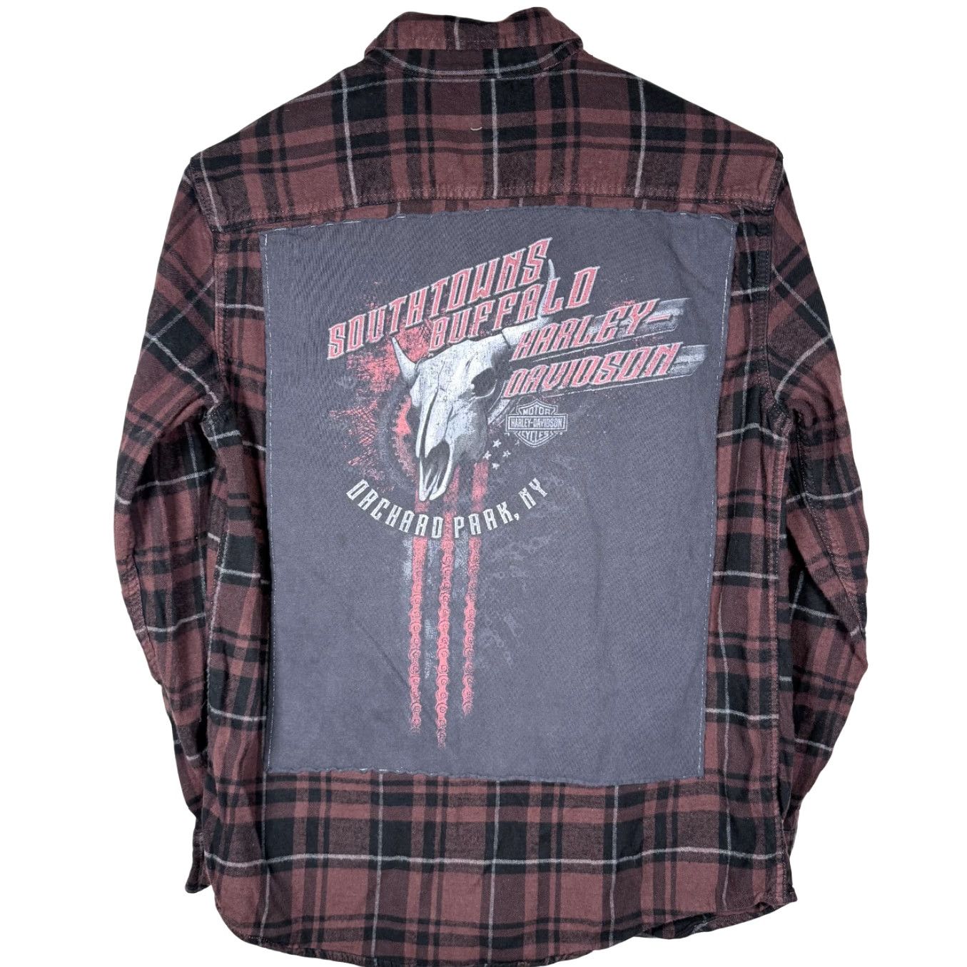 Harley Davidson Harley-Davidson Shirt Mens Large Maroon Black Plaid Flannel Buffalo Shirt Size US L / EU 52-54 / 3 - 2 Thumbnail
