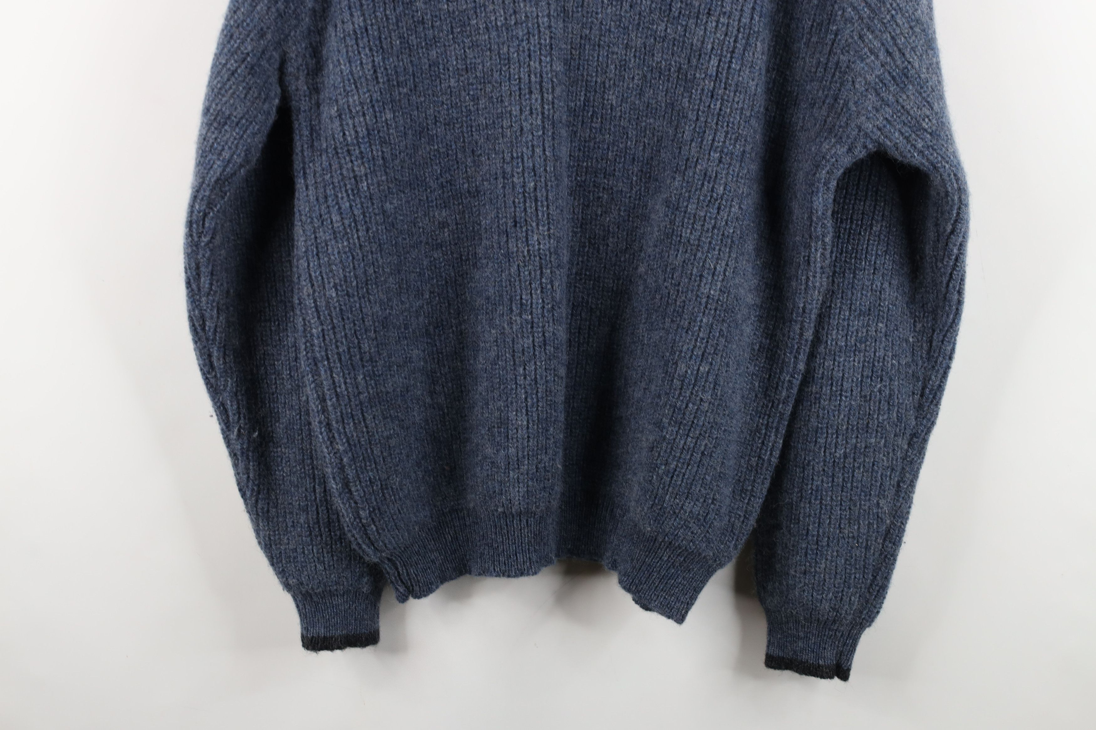 Columbia Vintage 90s Columbia Wool Ribbed Knit Half Zip Sweater Blue Size US M / EU 48-50 / 2 - 12 Thumbnail