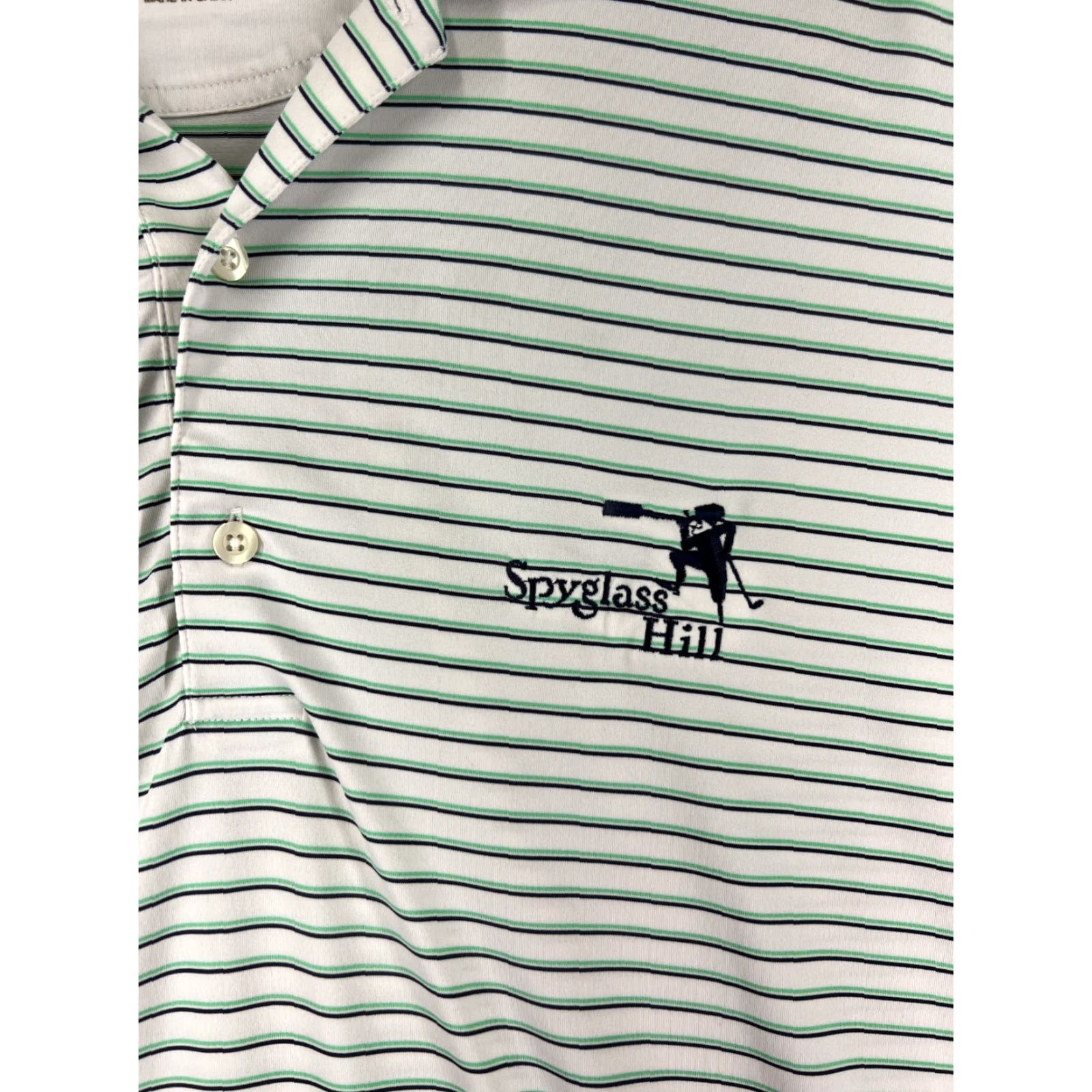 Vintage F&G Tech Polo Shirt Mens XL Green White Stripe Polo Shirt Golf Polyester Polo Shirt Mens XL Green White Stripe Size US XL / EU 56 / 4 - 3 Thumbnail