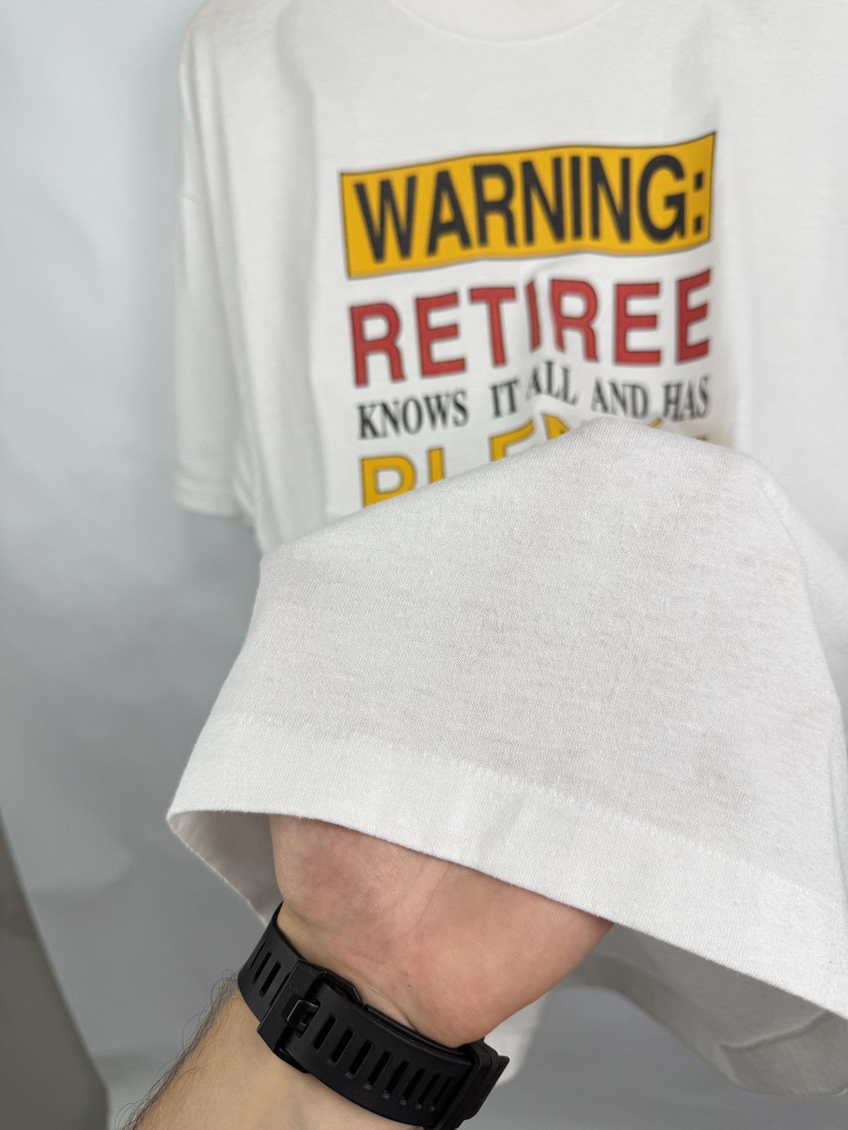 Hanes 🇺🇸 Vintage 1992 Warning Retiree Know It All And Has Plenty Te Size US XL / EU 56 / 4 - 8 Thumbnail