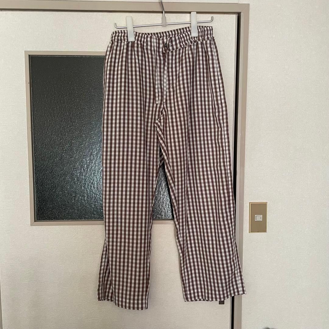 MFPEN Gingham Check Easy Trousers Brown S