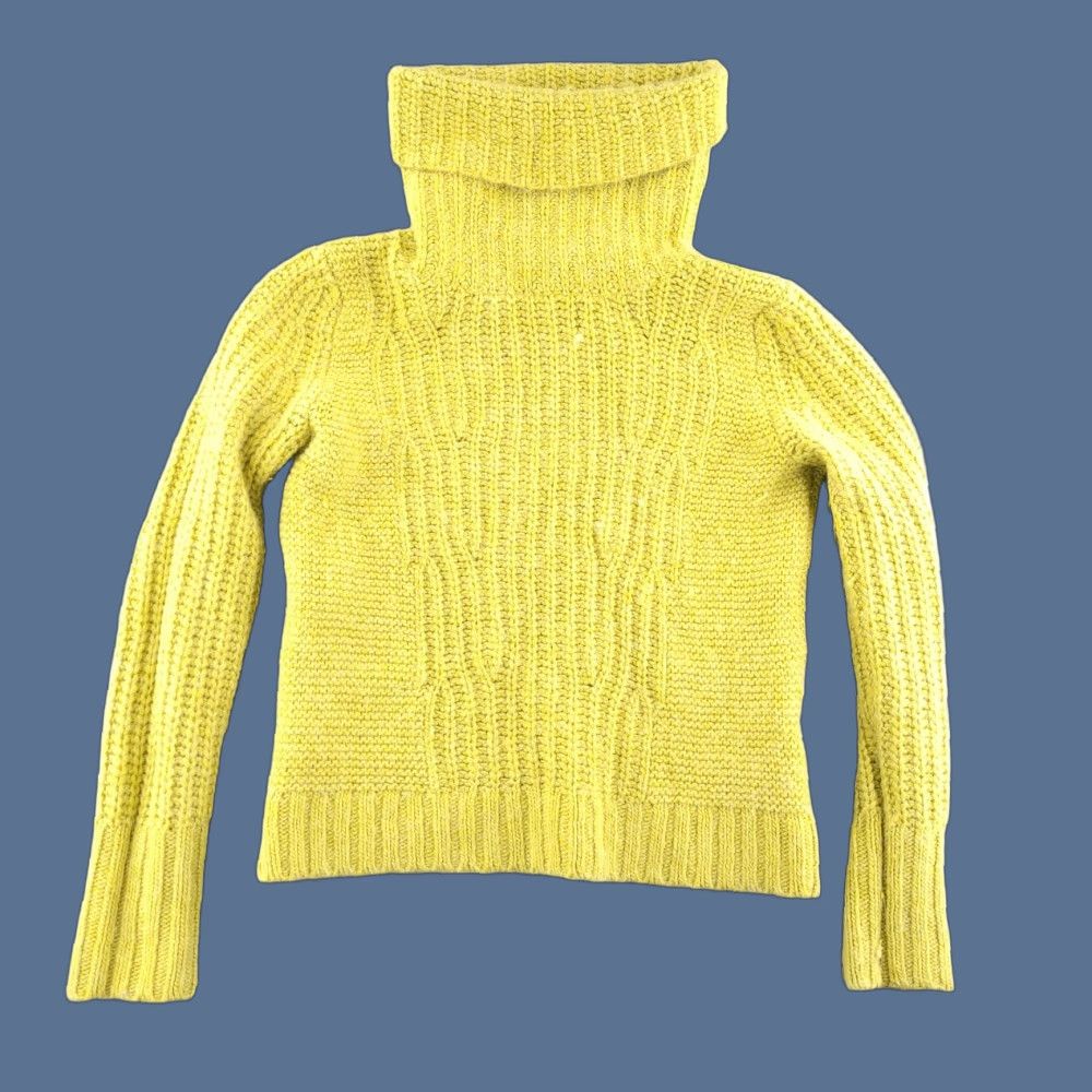 Banana Republic Banana Republic Womens Sweater Turtleneck Small Yellow Wool Blend Yarn Alpaca Size S / US 4 / IT 40 - 1 Thumbnail