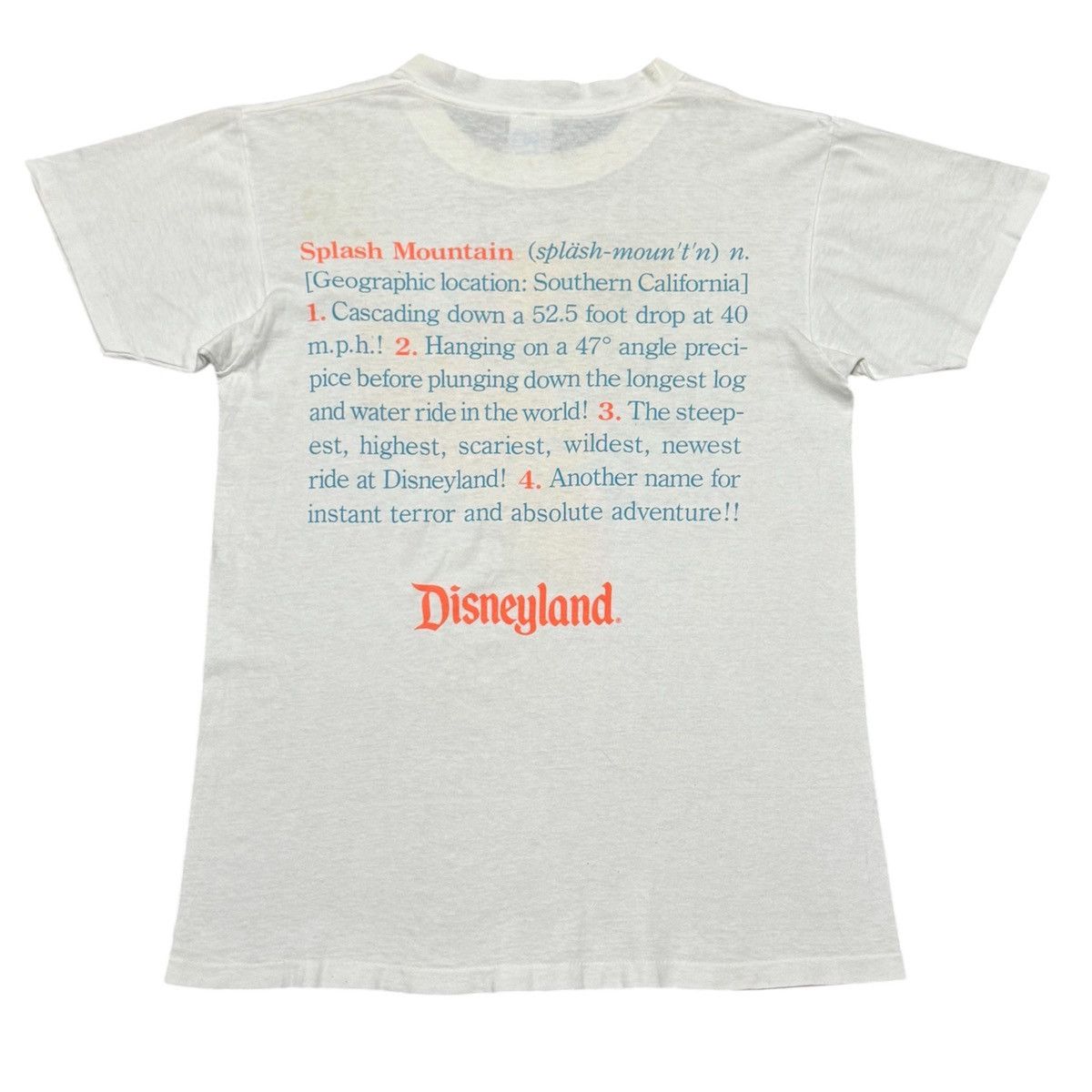 Vintage Rare 80s Splash Mountain Disneyland Character Tees