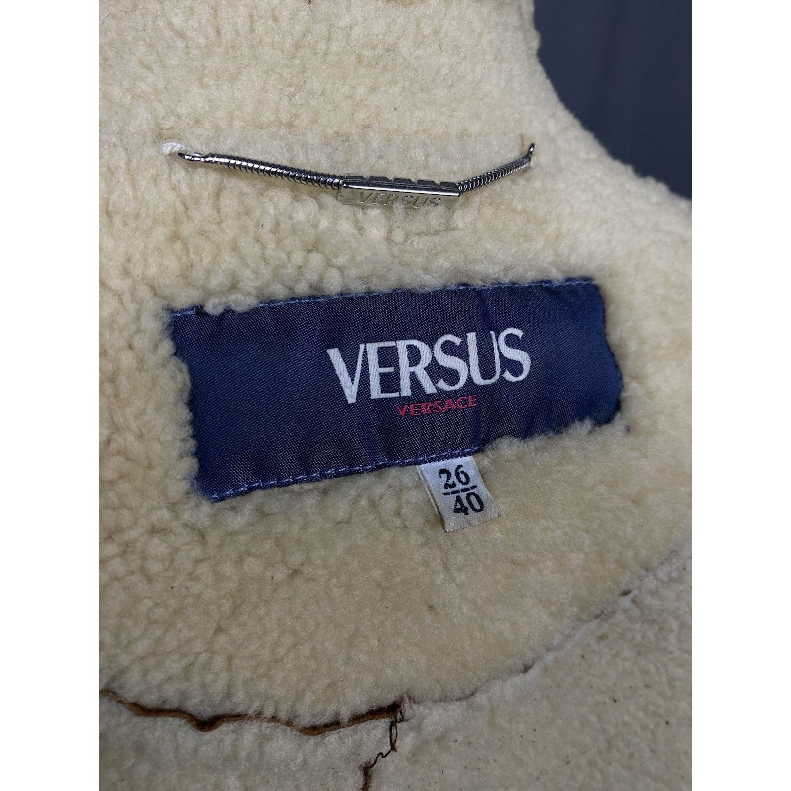 Versace Versus Versace Vintage Brown Shearling Belted Biker Jacket S Size S / US 4 / IT 40 - 10 Thumbnail