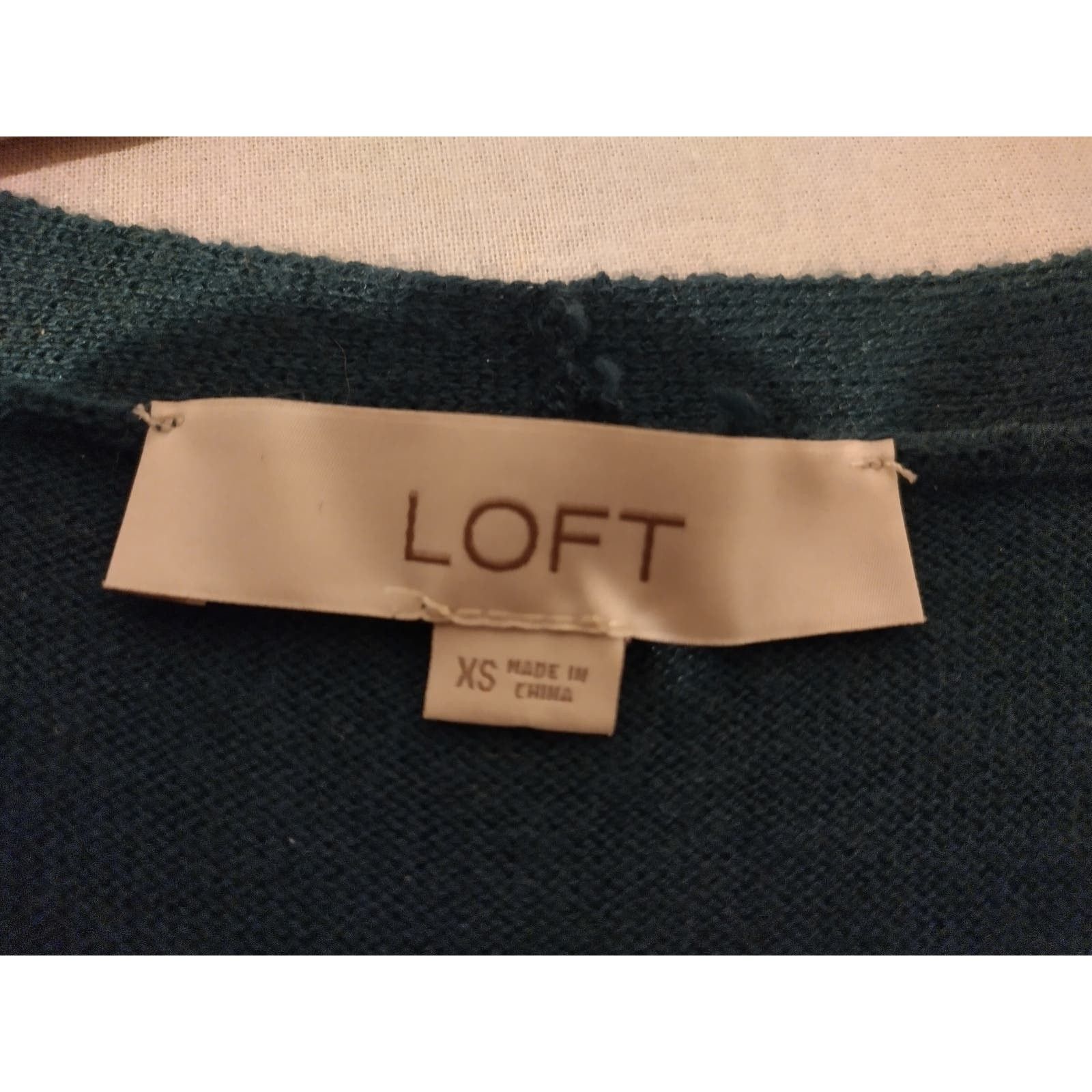 Loft Loft Womens V-Neck Sweater Long Sleeve Ribbed Pullover Green Size XS / US 0-2 / IT 36-38 - 7 Thumbnail
