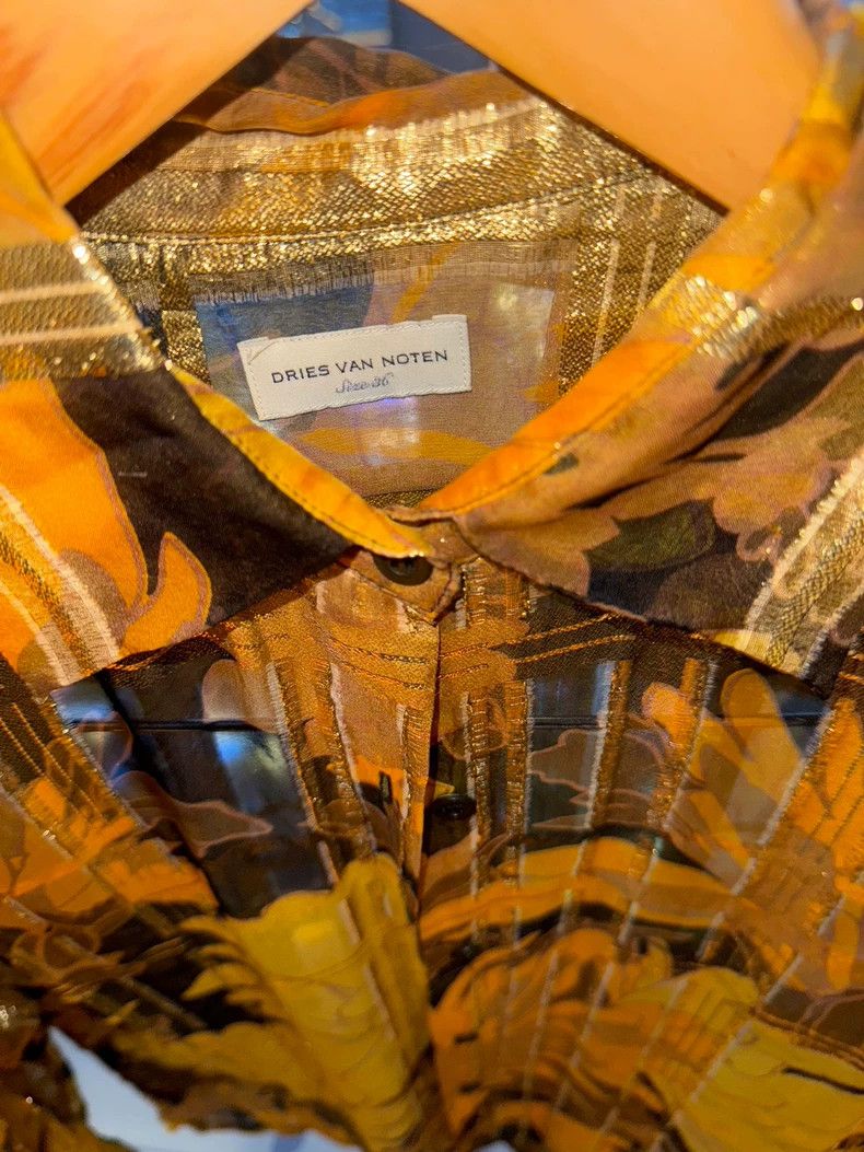 Dries Van Noten DRIES VAN NOTEN Silk and gold thread shirt Size S / US 4 / IT 40 - 2 Thumbnail