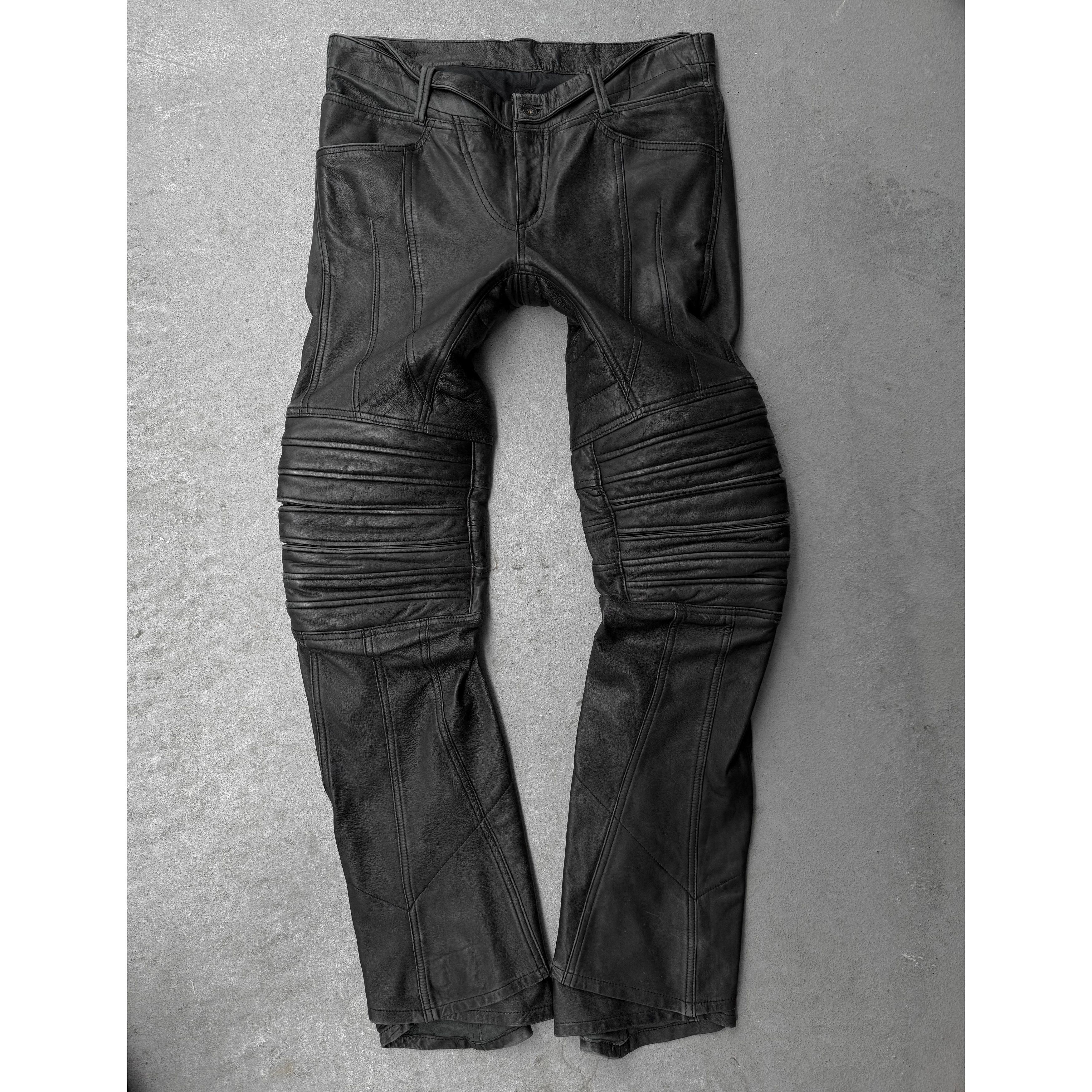 Yasuyuki Ishii 00s Padded Biker Sheepskin Leather Pants