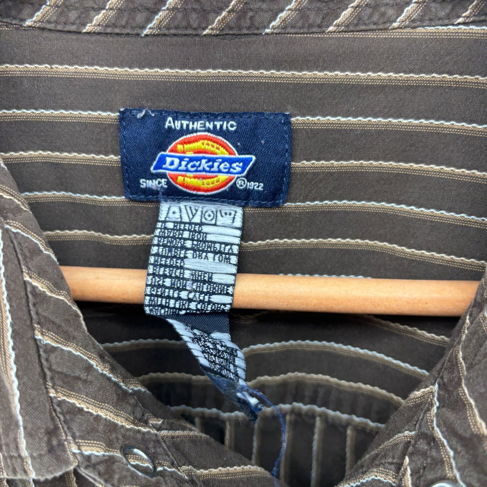 Dickies Dickies Mens Western Shirt 2XL Brown Stripe Short Sleeve Pea Size US XXL / EU 58 / 5 - 5 Thumbnail