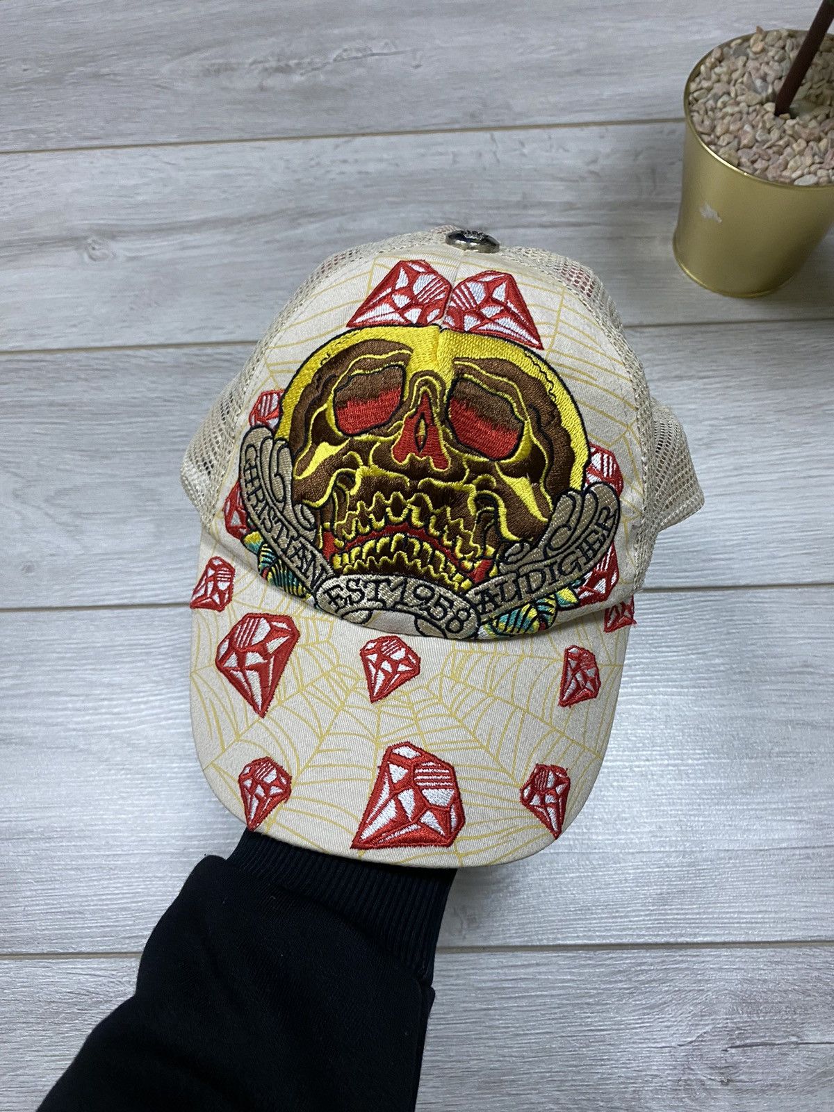 Ed Hardy Ed Hardy 💎 Diamond skull vintage cap web Size ONE SIZE - 1 Thumbnail
