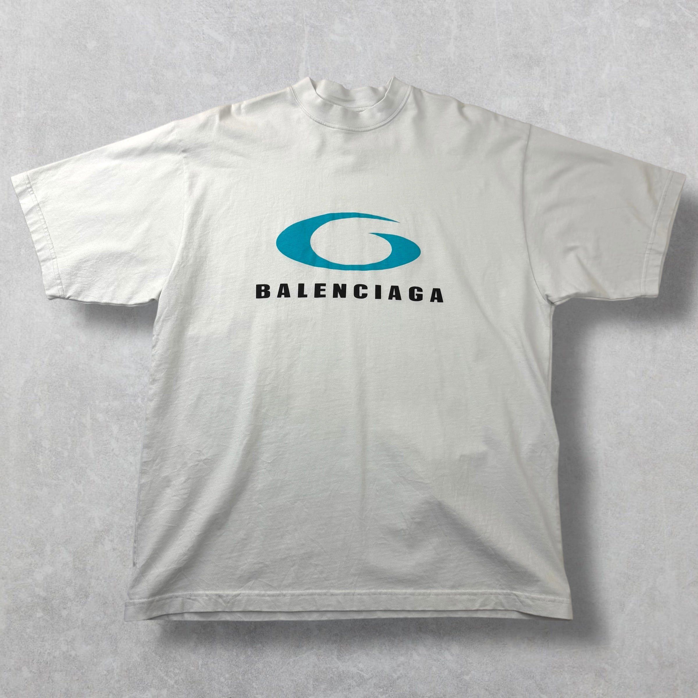Balenciaga Balenciaga 3B STENCIL HOODED RAGLAN T-SHIRT OVERSIZED