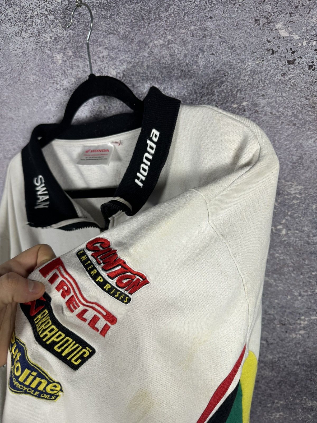 Honda × Vintage SWAN HONDA MOTOR SUPERBIKE RACING JACKET LONG SLEEVE FULL ZP Size US XL / EU 56 / 4 - 14 Thumbnail