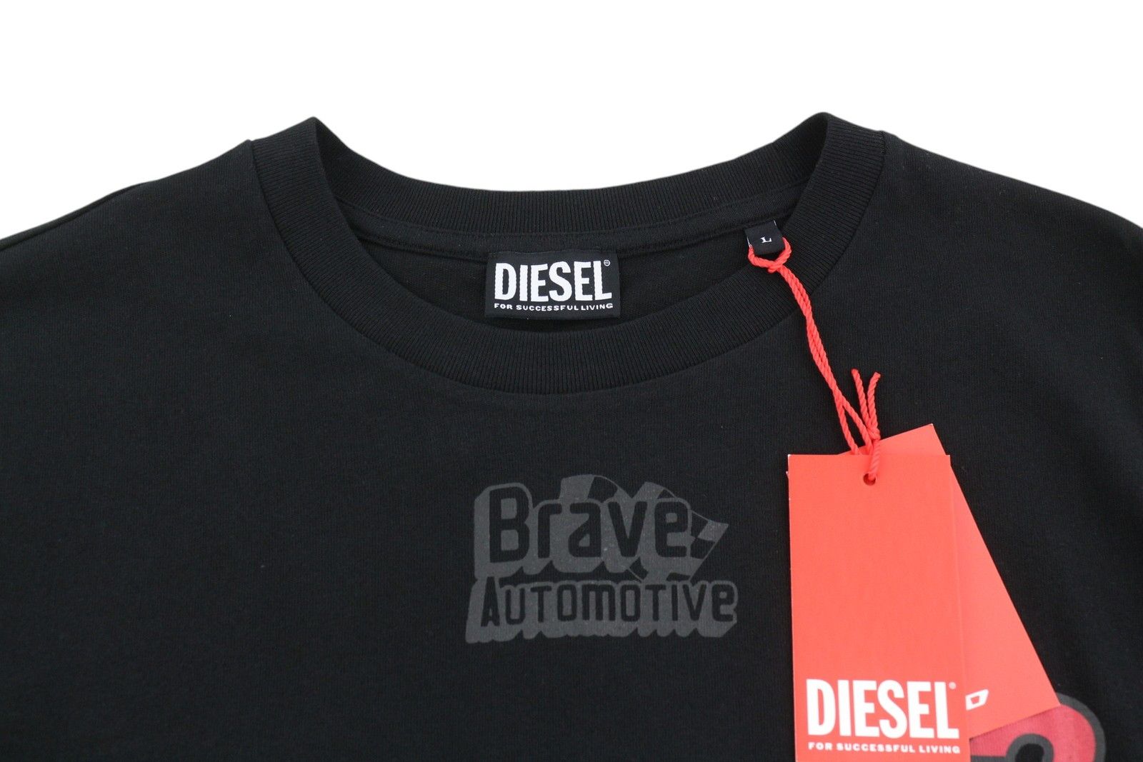 Diesel T-JUST-LS-C3 L Black Cotton Tricot Logo T-Shirt 40983 Size US L / EU 52-54 / 3 - 4 Thumbnail
