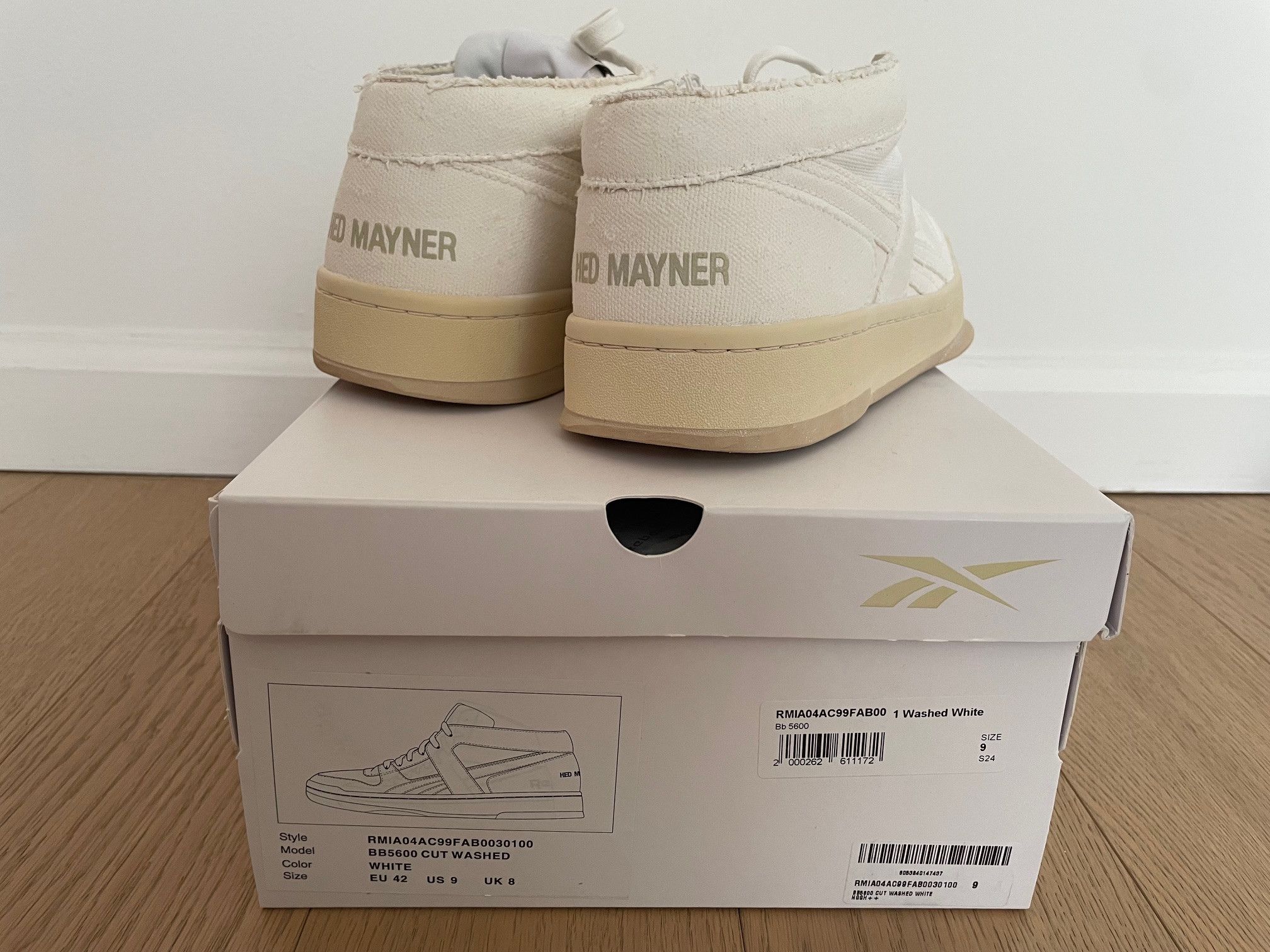 Hed Mayner × Reebok BB 5600 Sneakers Washed White Size US 9 / EU 42 - 2 Thumbnail