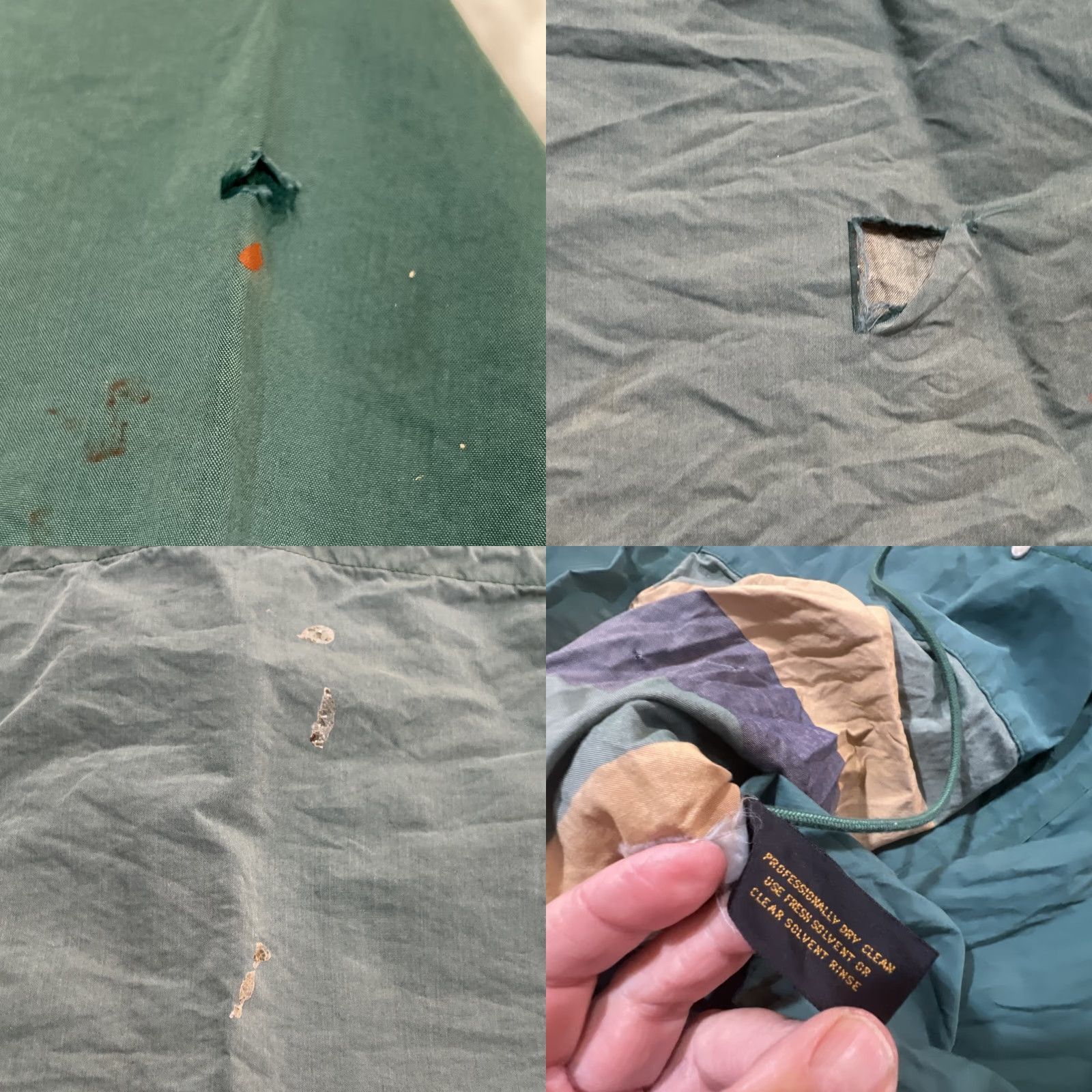 Eddie Bauer VINTAGE Eddie Bauer Jacket XL Full Zip Garden Chore Thrashed Stained Holes Fade Green Windbreaker 90s Mens Size US XL / EU 56 / 4 - 9 Thumbnail