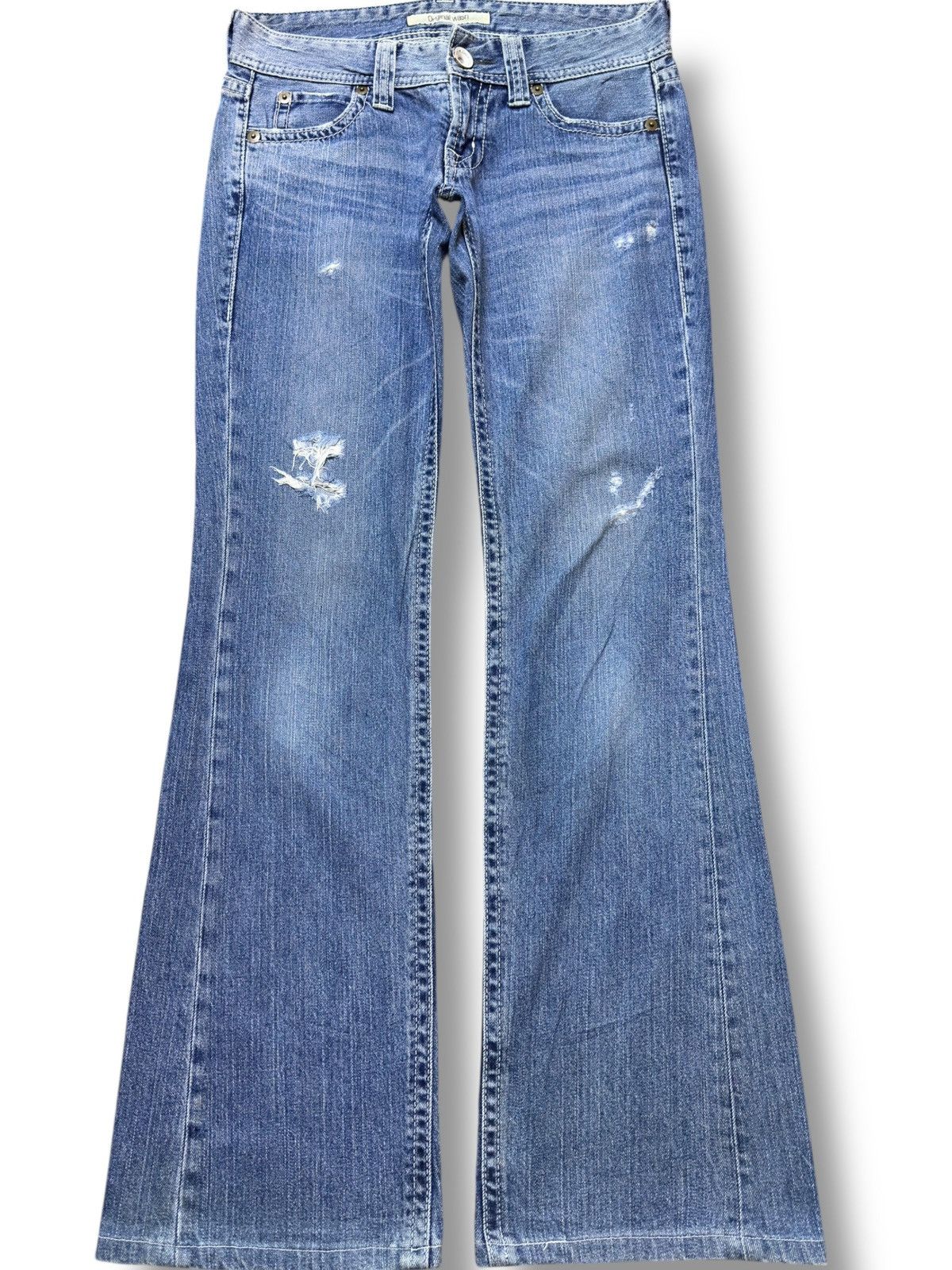 Uniqlo Vintage Uniqlo Flare Grunge Ripped Distressed Denim Size US 31 - 1 Thumbnail