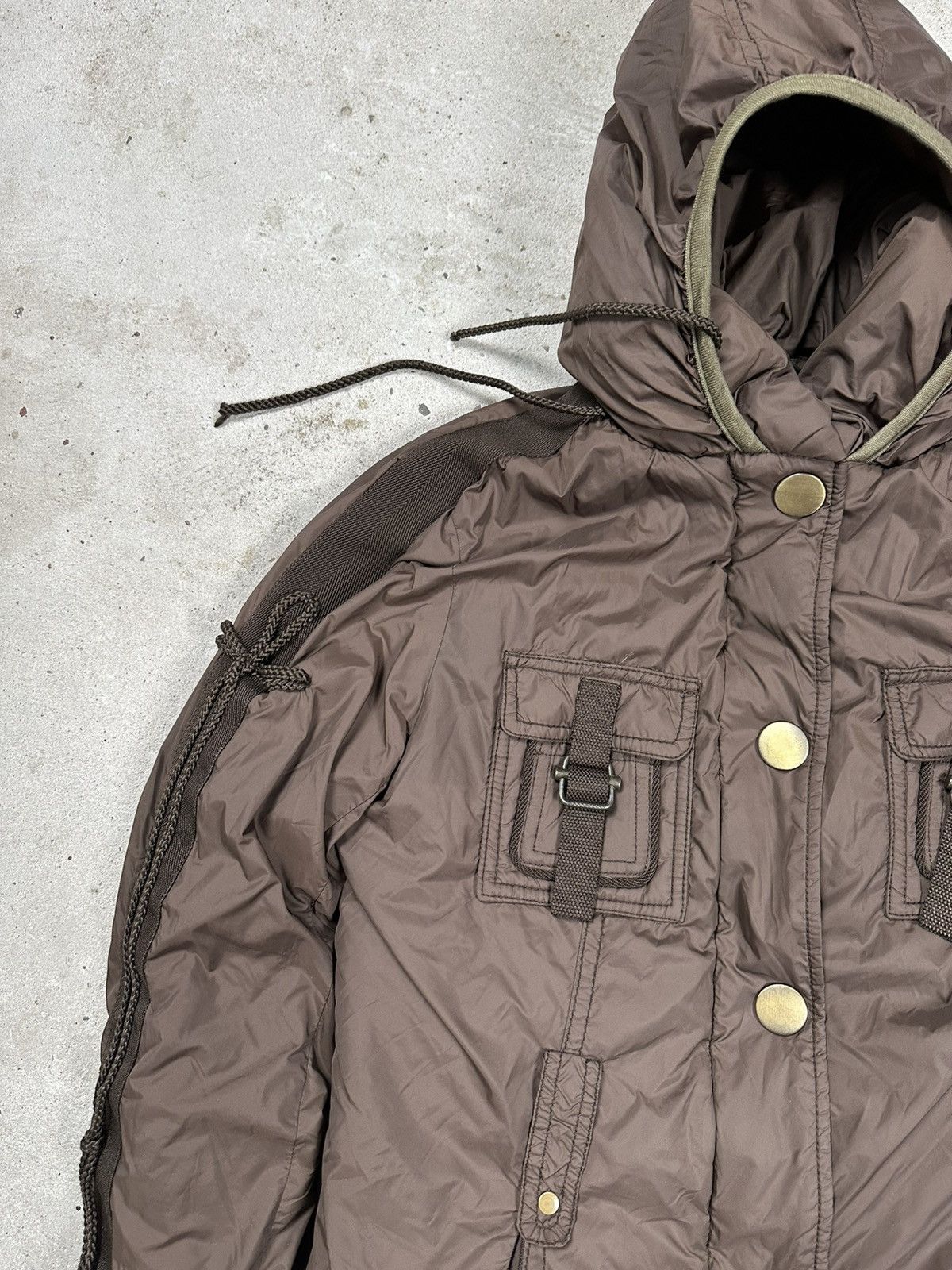 Japanese Brand × Vintage Vintage Y2K Bondage Utility Hooded Brown Jacket Size US S / EU 44-46 / 1 - 7 Thumbnail