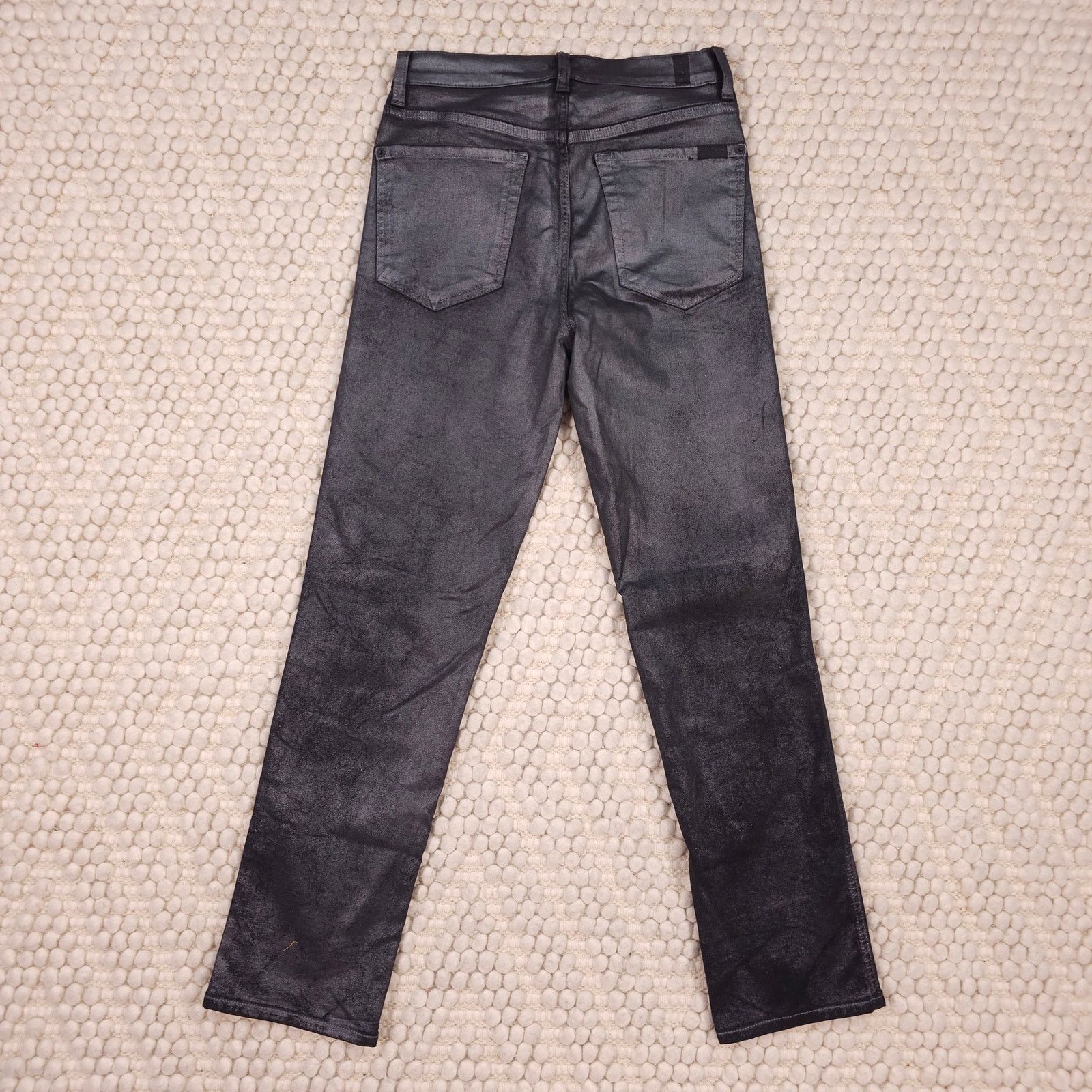7 For All Mankind 7 For All Mankind High Waist Straight Jeans Coated Pewter 28 Size 28" / US 6 / IT 42 - 8 Thumbnail