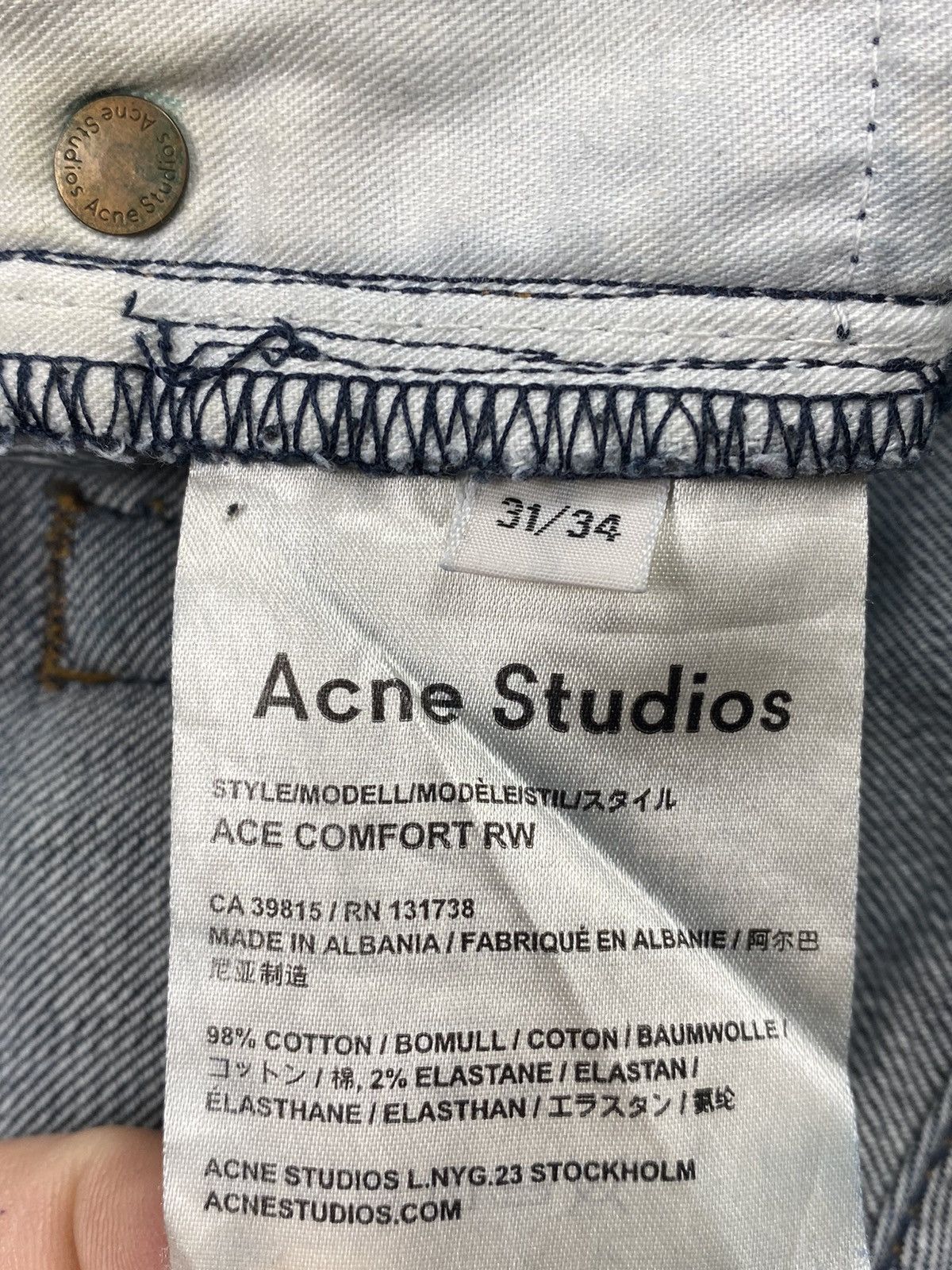 Acne Studios × Designer Acne Studios Ace Comfort Rw Designer Luxury Jeans Pants Size US 31 - 15 Thumbnail