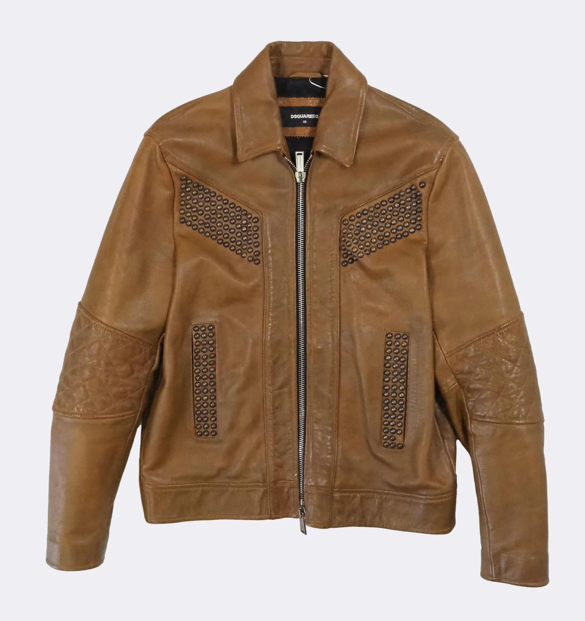 Dsquared2 Men's Dsquared2 Studded Calfskin Leather Jacket $2350 Size US M / EU 48-50 / 2 - 11 Thumbnail