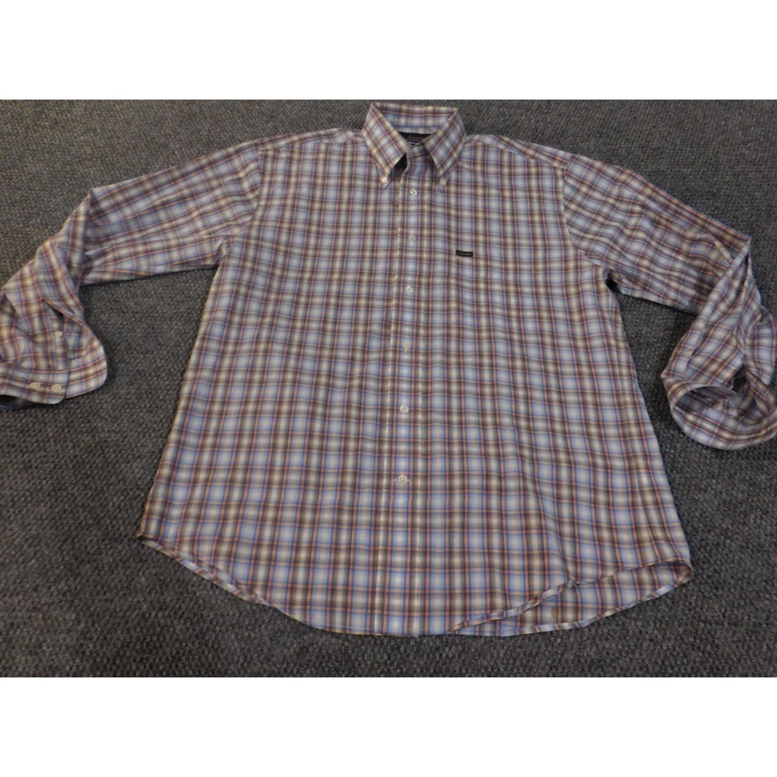 Faconnable Faconnable Shirt Mens Medium Multicolor Plaid Button-Down Relaxed Fit Pocket Shirt Size US M / EU 48-50 / 2 - 2 Thumbnail