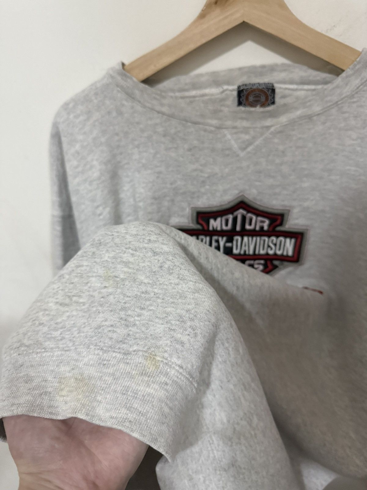 Harley Davidson Vintage 90s Distressed Harley Davidson Chunky Sweatshirt Size US XL / EU 56 / 4 - 4 Thumbnail