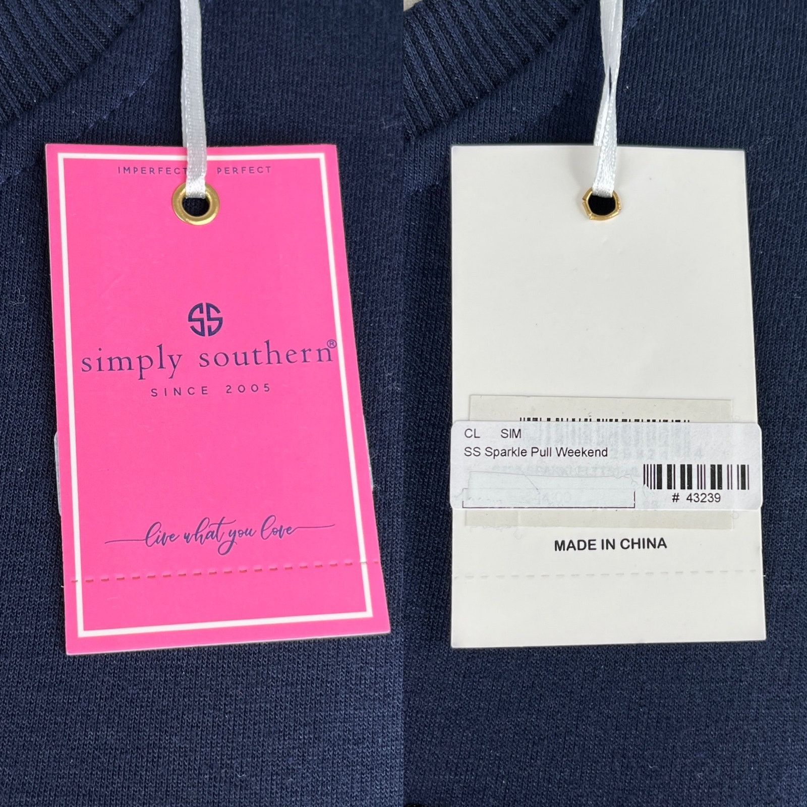 Other Simply Southern Weekend Sparkle Pullover Pockets Navy S New Size S / US 4 / IT 40 - 6 Thumbnail