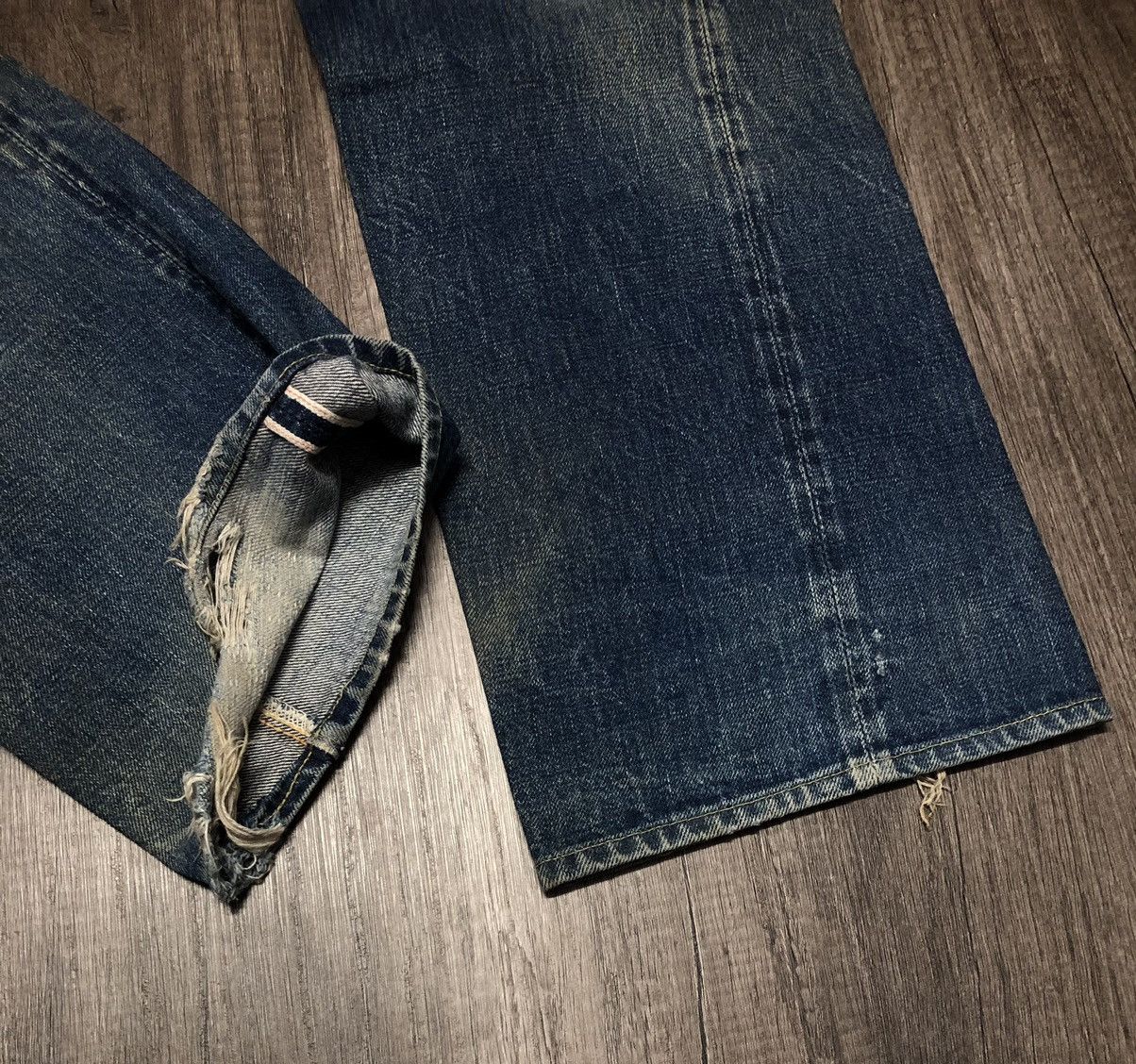 The Real McCoy's × Vintage Joe McCoy Selvedge Distressed denim Jeans Size US 29 - 5 Thumbnail