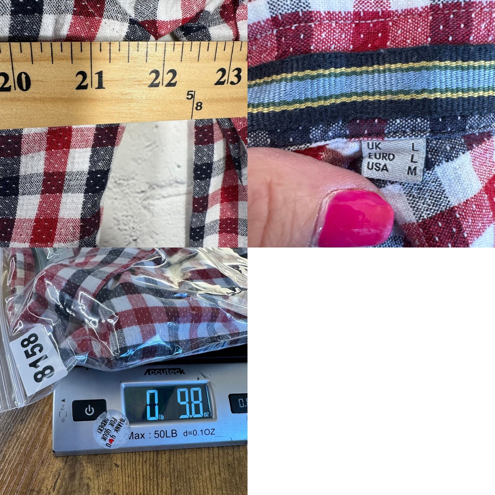 Barbour Barbour Beacon Brand Button-Down Shirt Slim Fit Gingham Check Multicolor L Mens Size US L / EU 52-54 / 3 - 8 Thumbnail